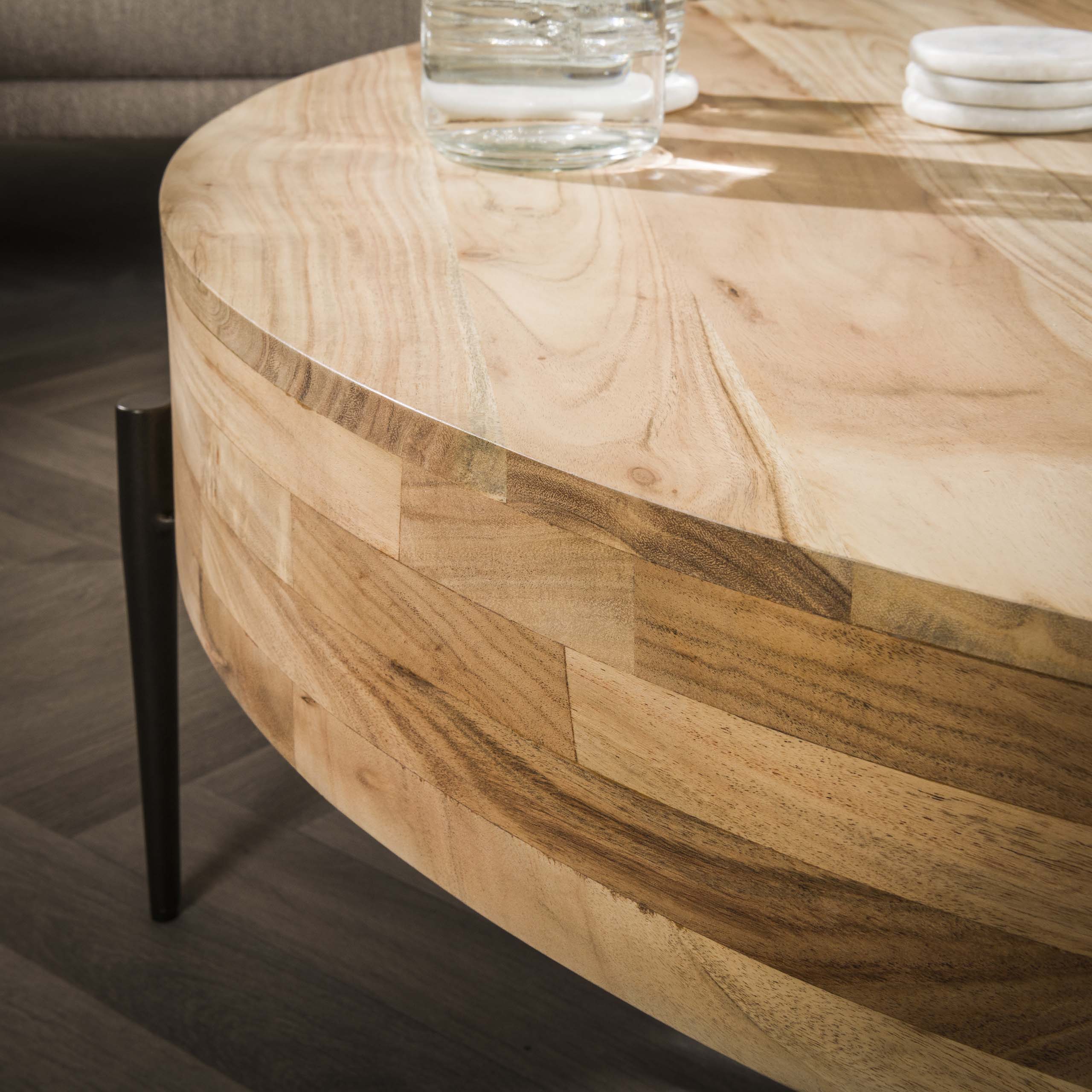 Soffbord Bulky Wood Ø120 - Massiv akacia