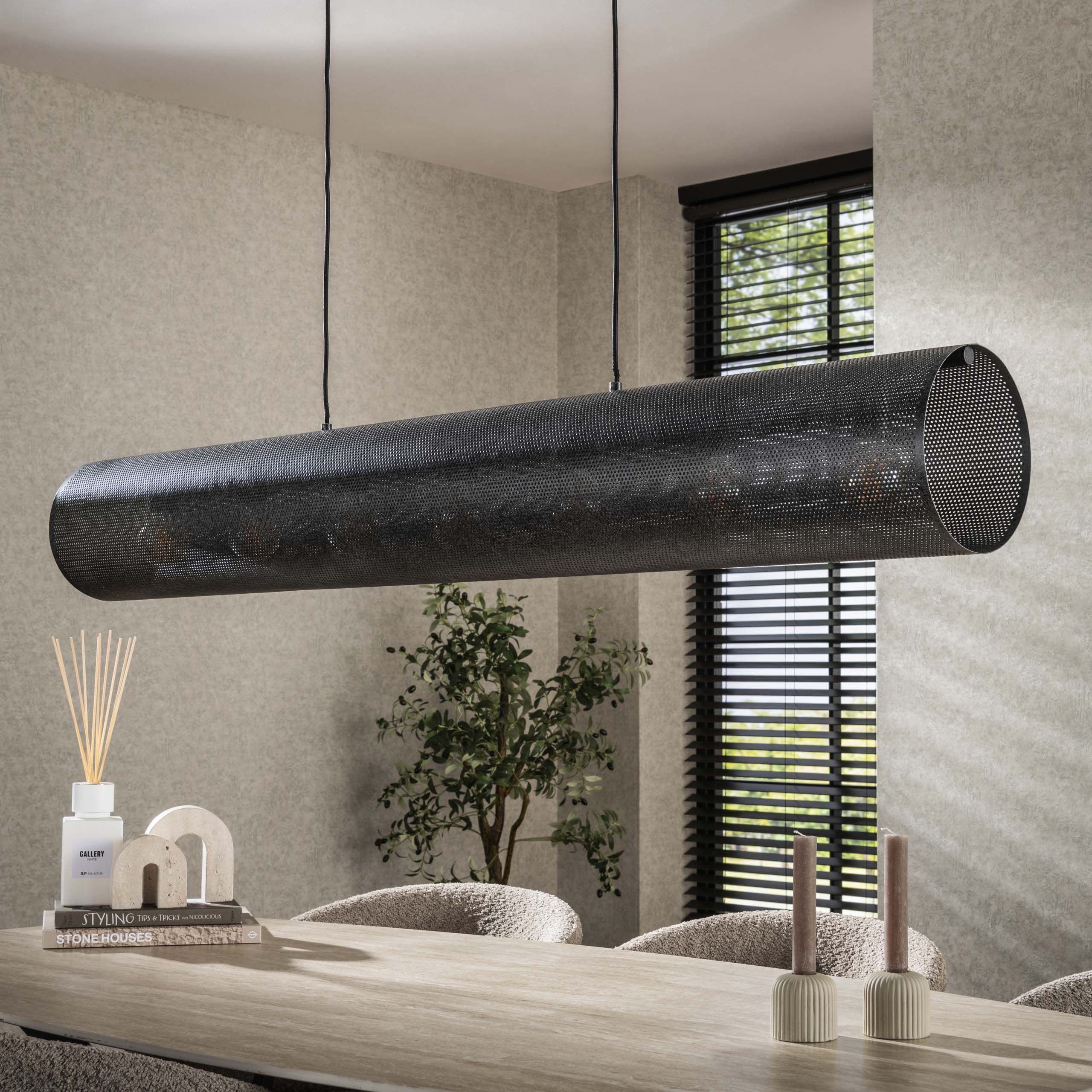 Hänglampa Tubon Mesh 7-light Artic svart