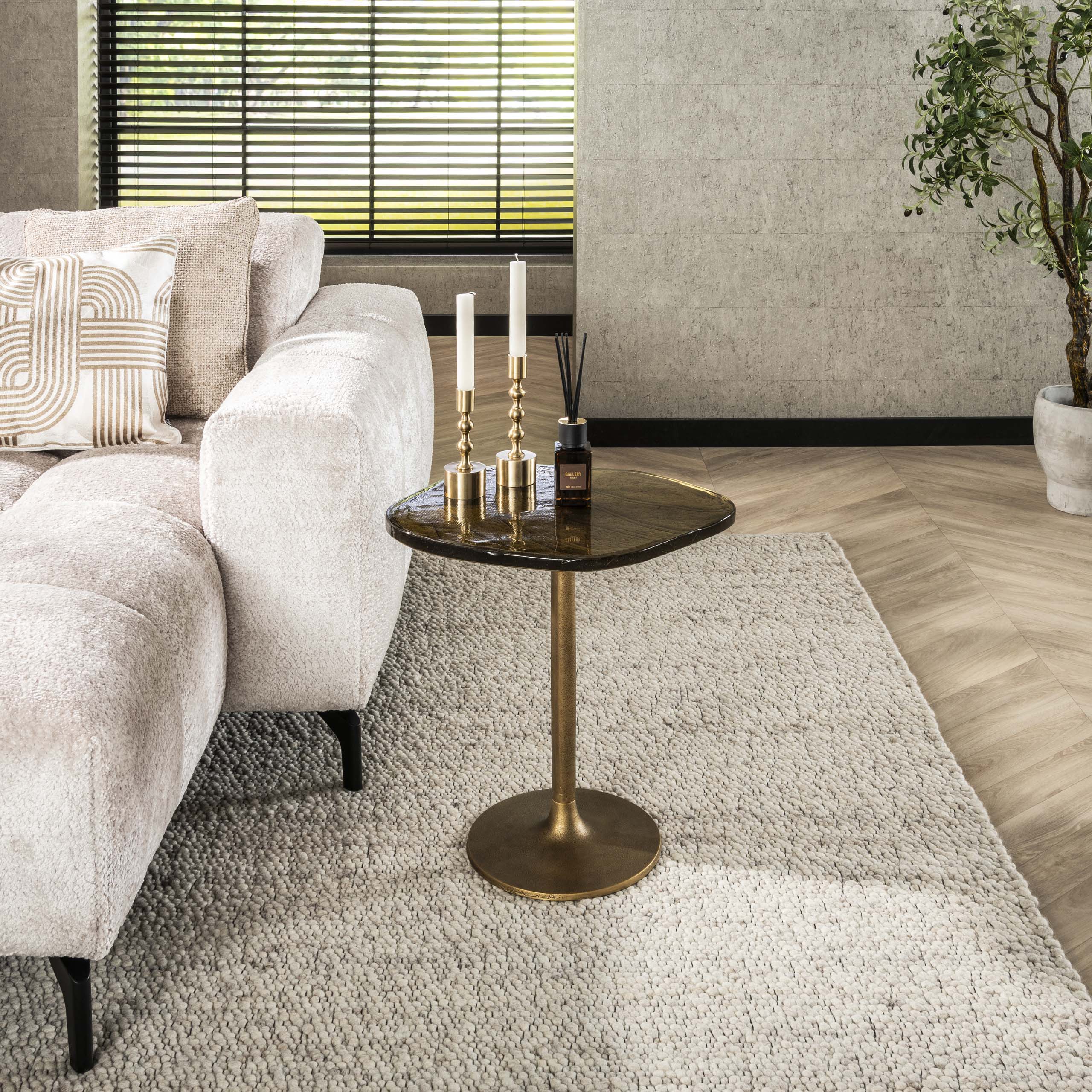 Sidobord Eclipse low - Antikt guld