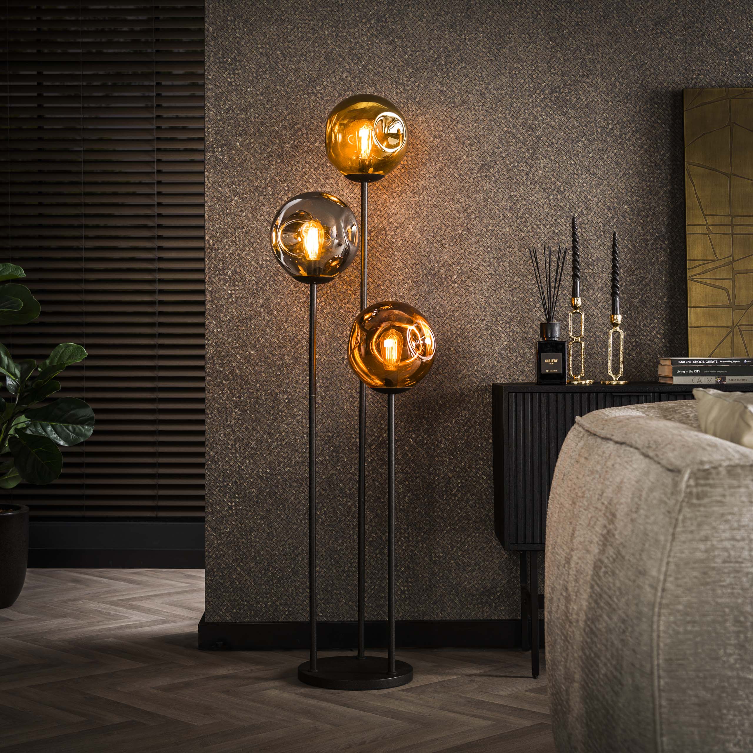 Golvlampa Stellar stepped 3-light - Artic svart