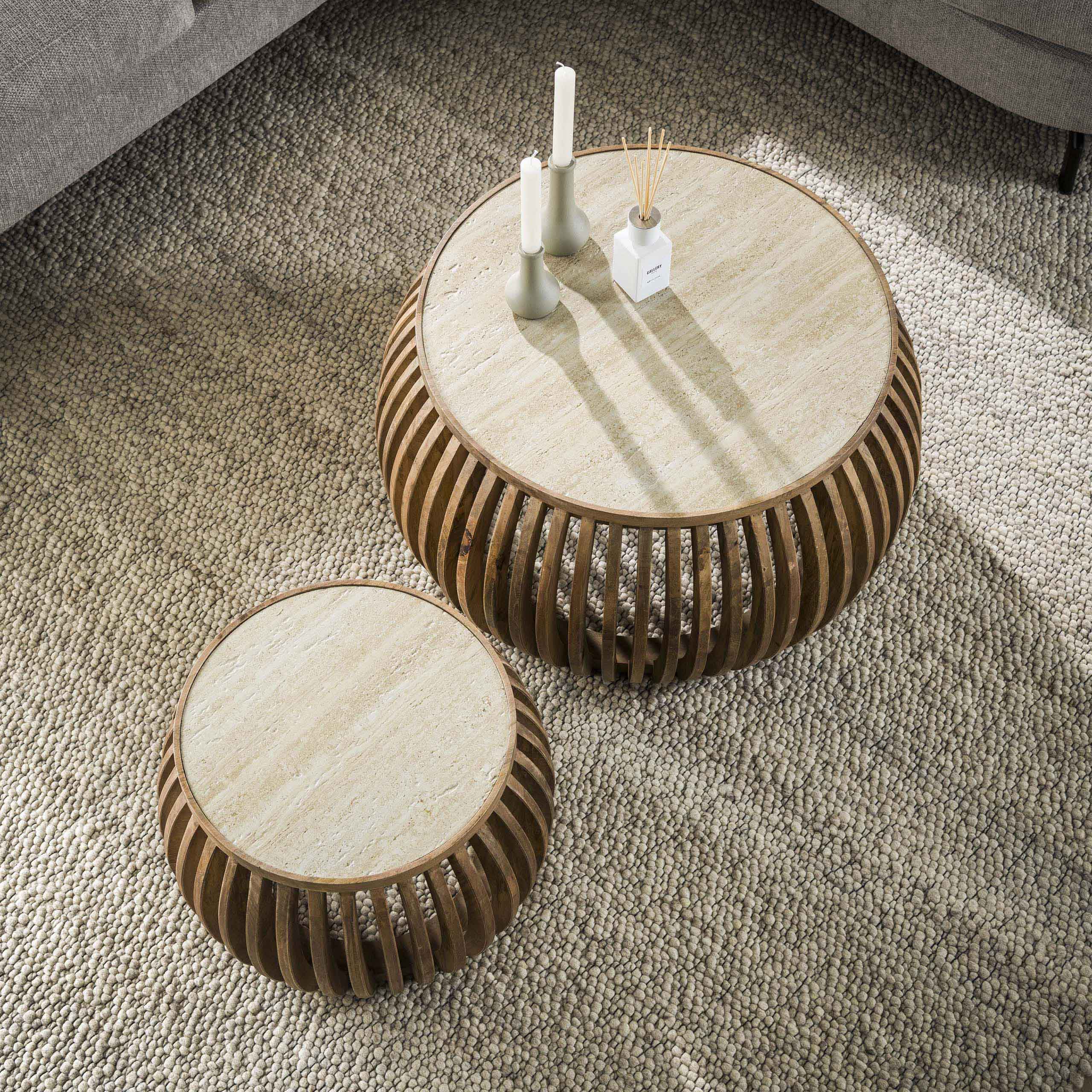 Soffbord Nuovo Curve - set om 2 - Solid mangosand