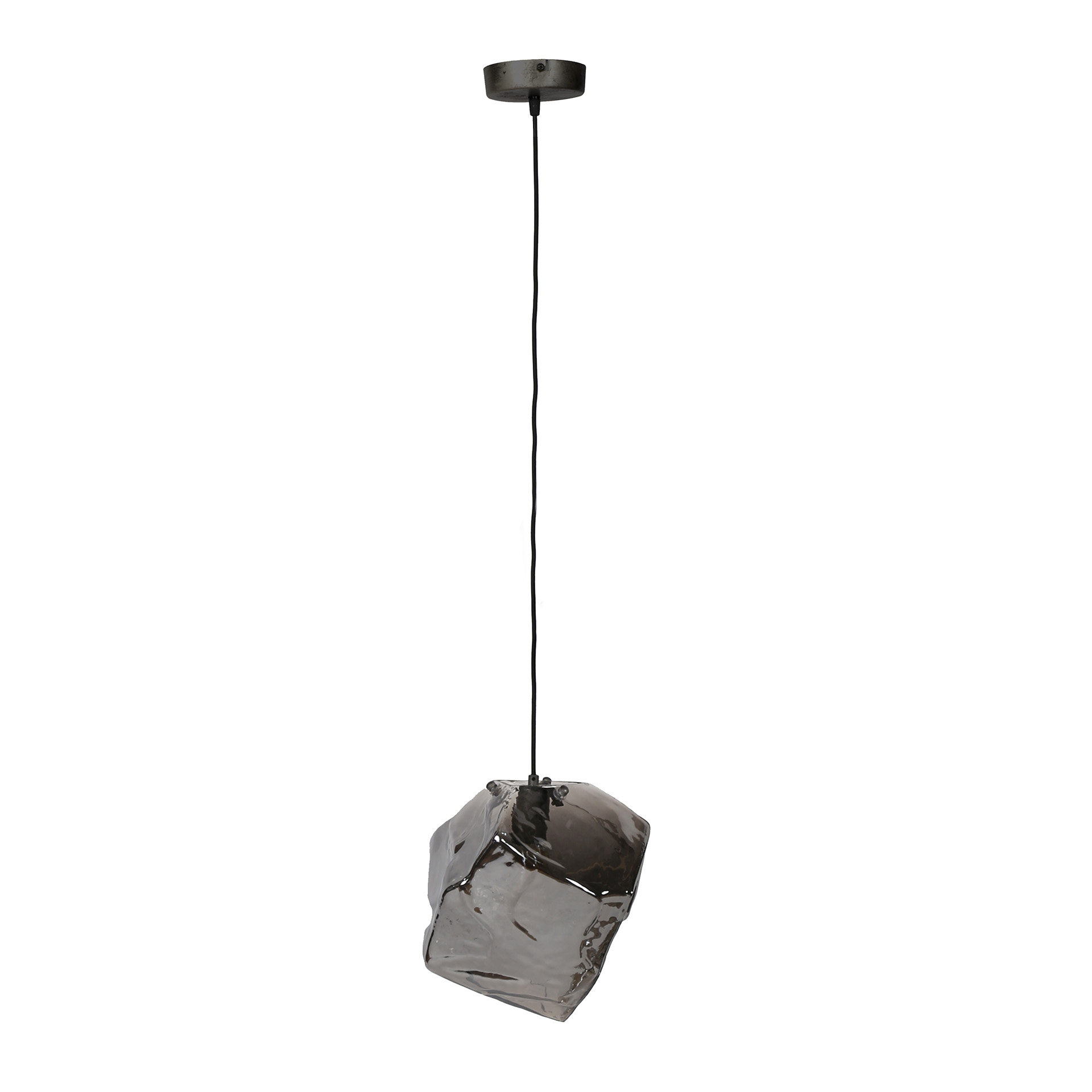 Hänglampa 1L bergkromad / Kromat glas