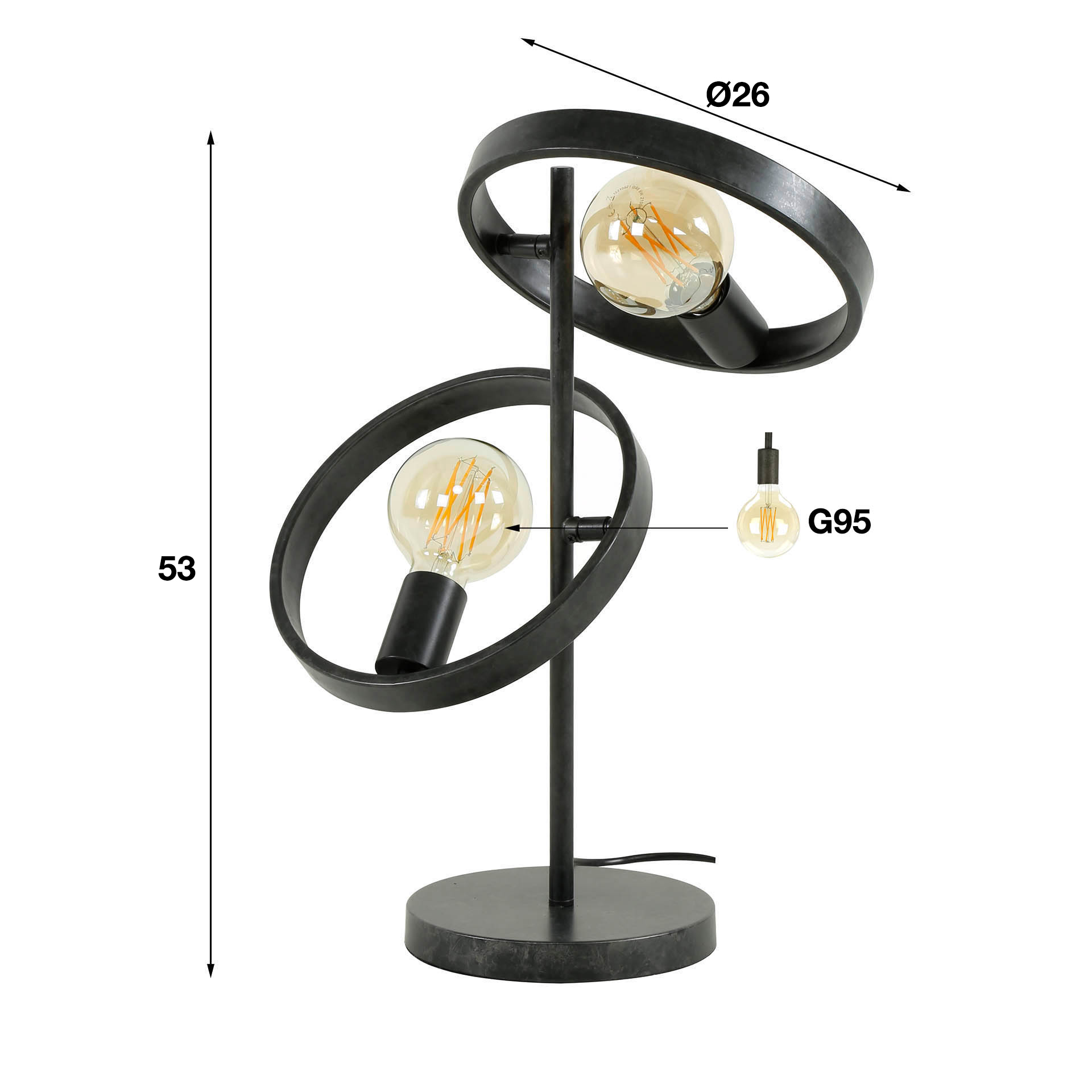 Bordslampa 2L hover / Charcoal