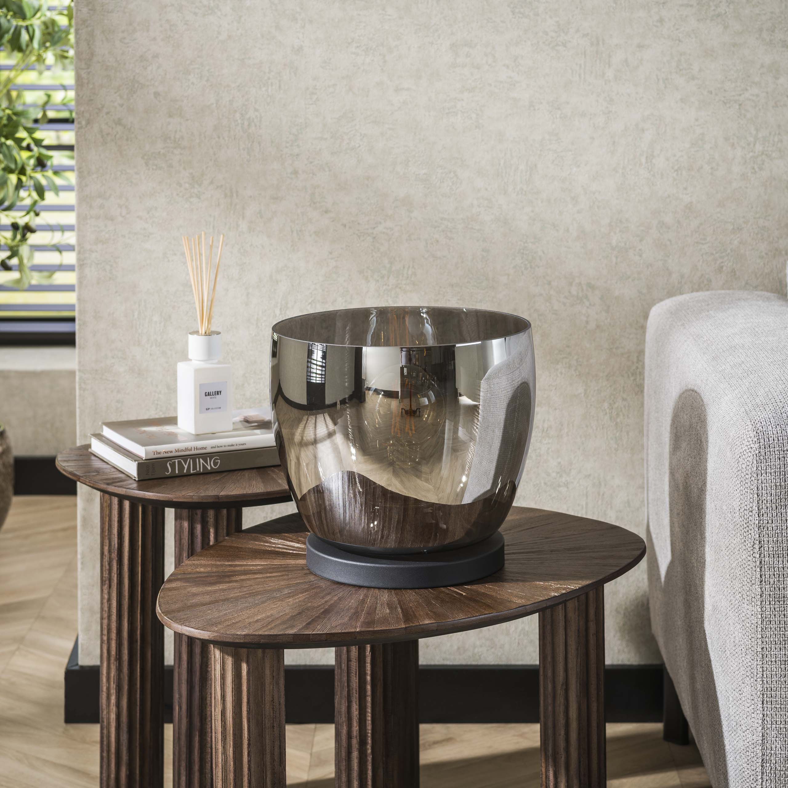 Golvlampa UP L 1-ljus - Rökgråt glas