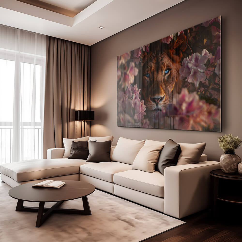Lion in Flowers II – Glas