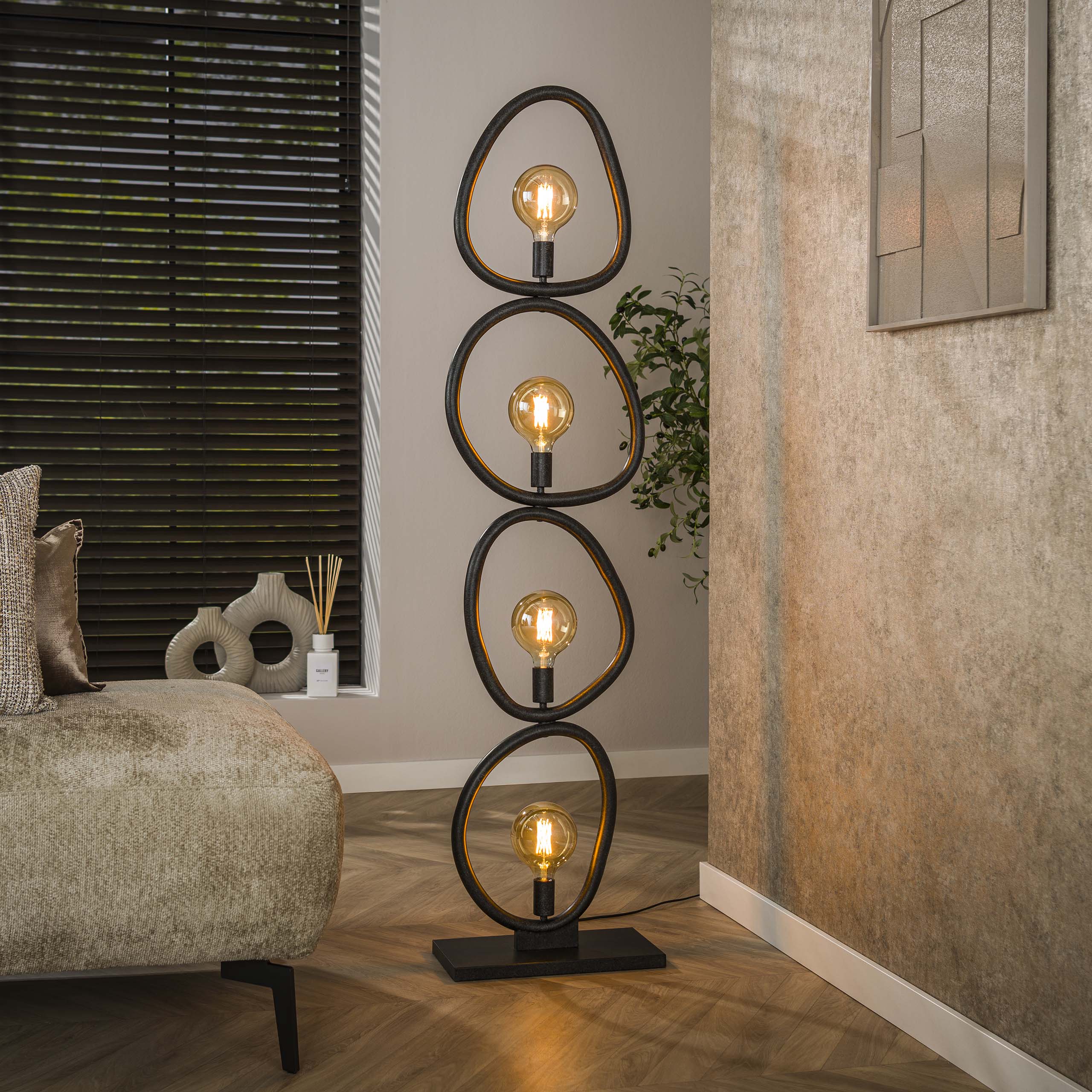Golvlampa Pebble 4-light - Artic svart