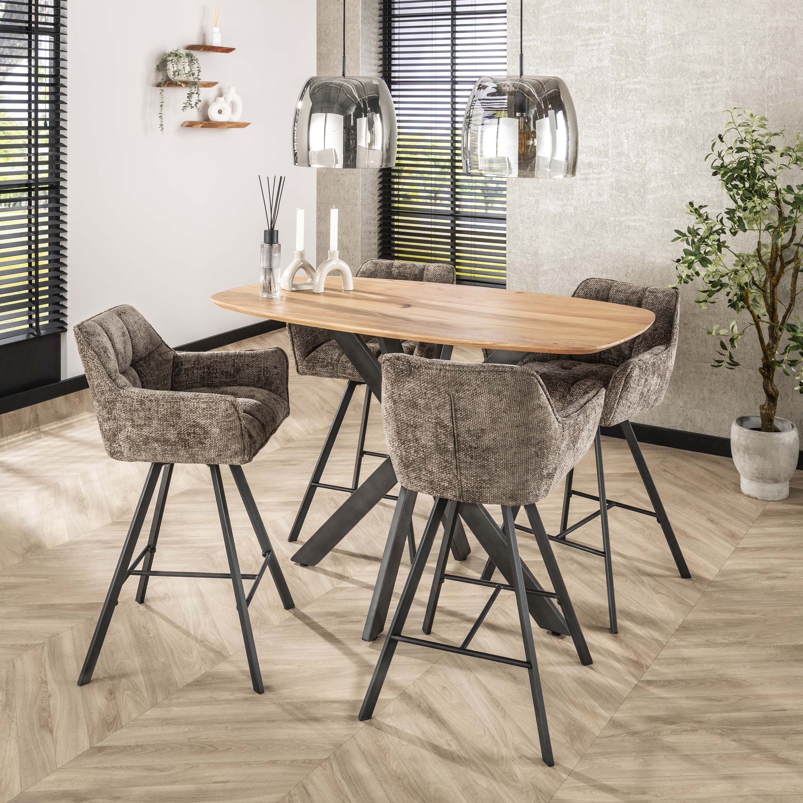 Barstol Raster vridbar - förpackad per 2 - Hoven taupe