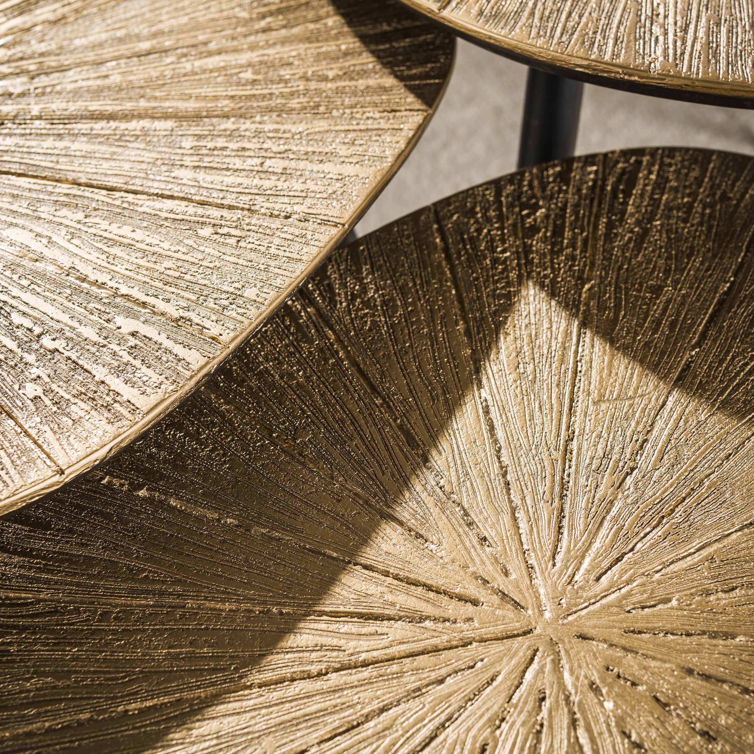 Soffbord Ray organic - Set om 2 - Antikt guld