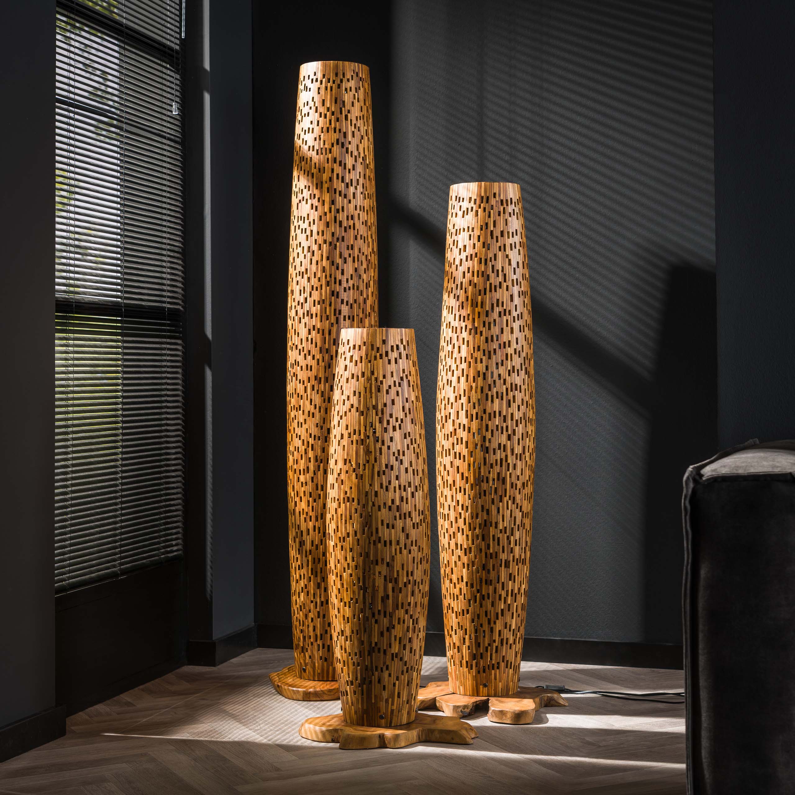 Golvlampa S bars / Massivt återvunnet teak