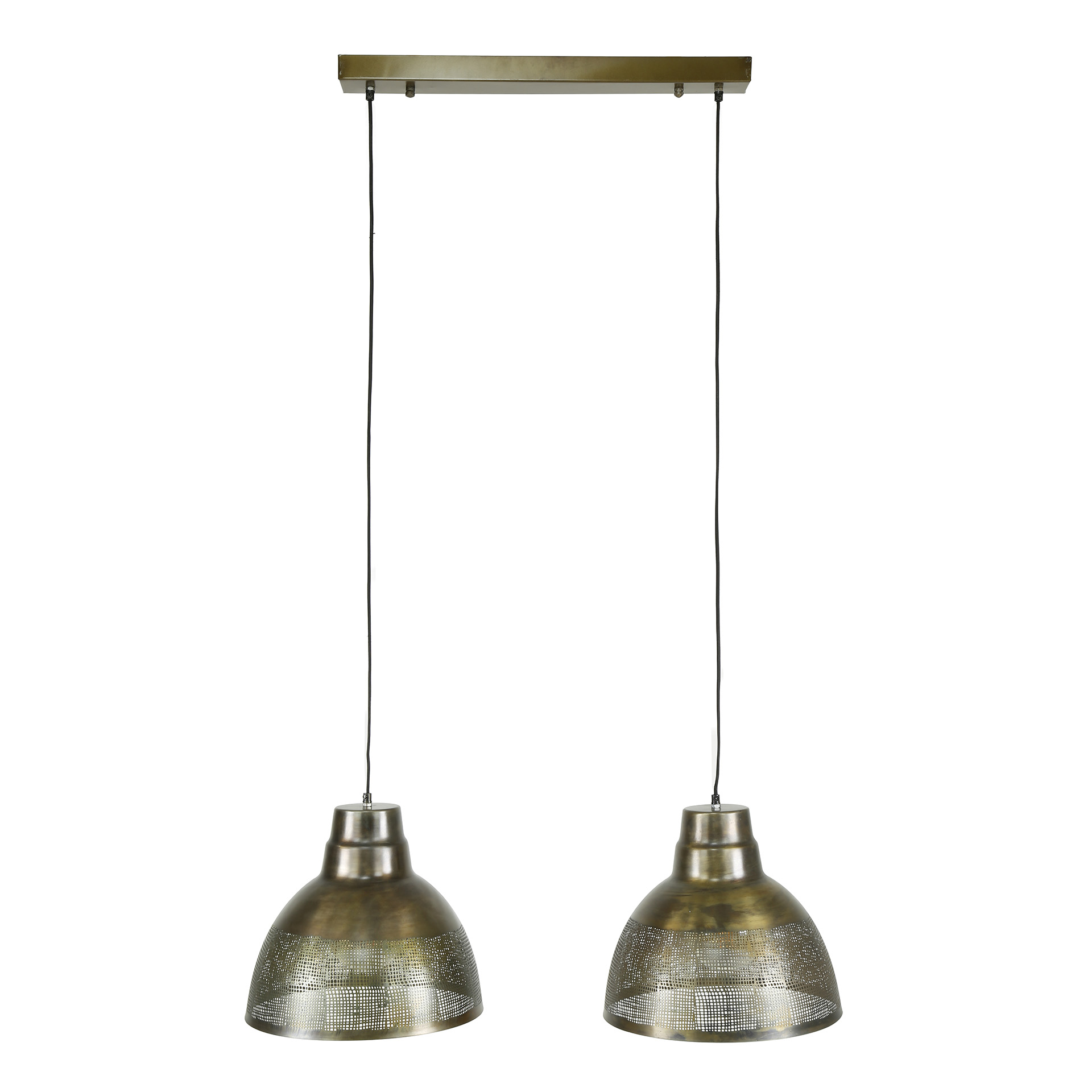 Hänglampa 2xØ38 skärm / Brons antik