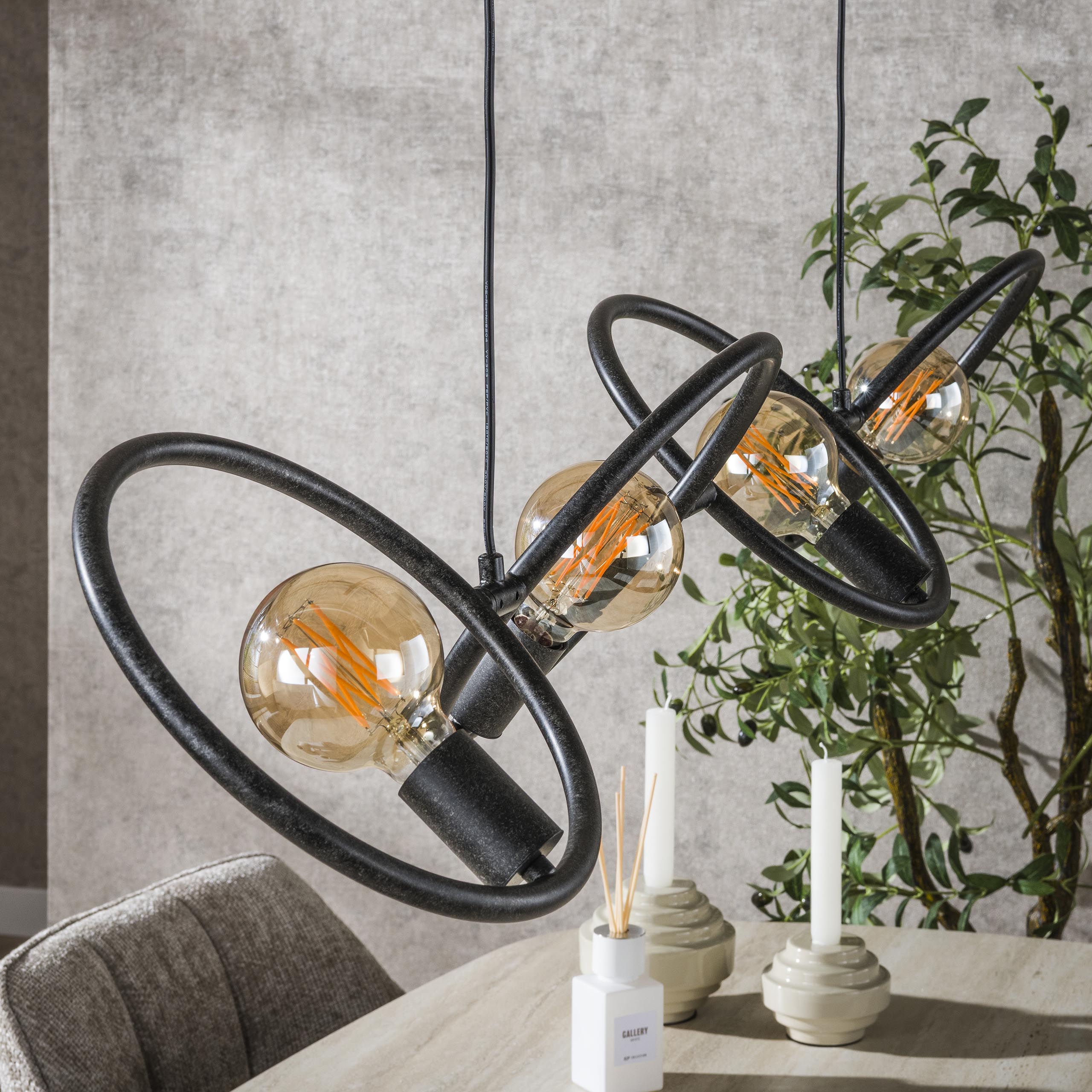 Hänglampa Loop 4-light Artic svart