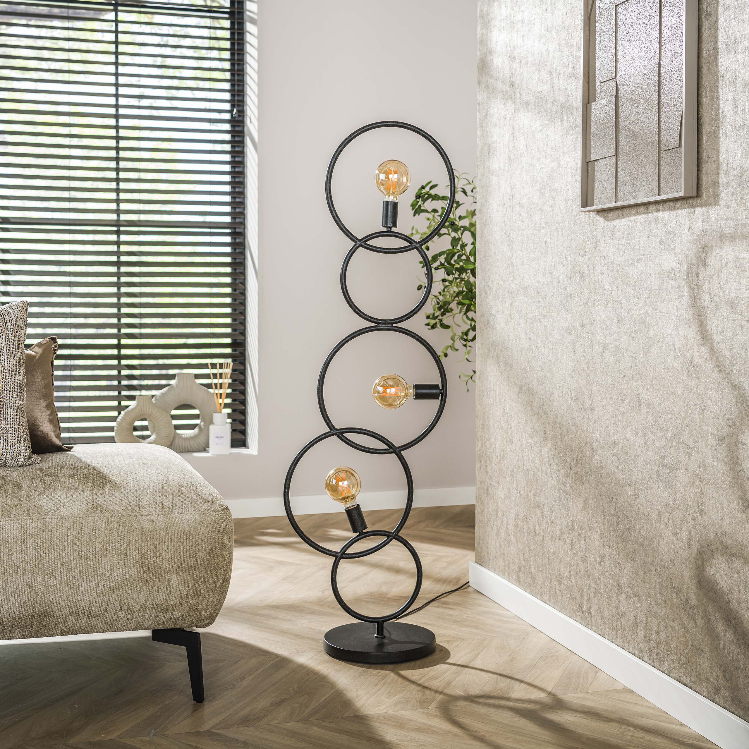 Golvlampa Loop 3-light Artic svart