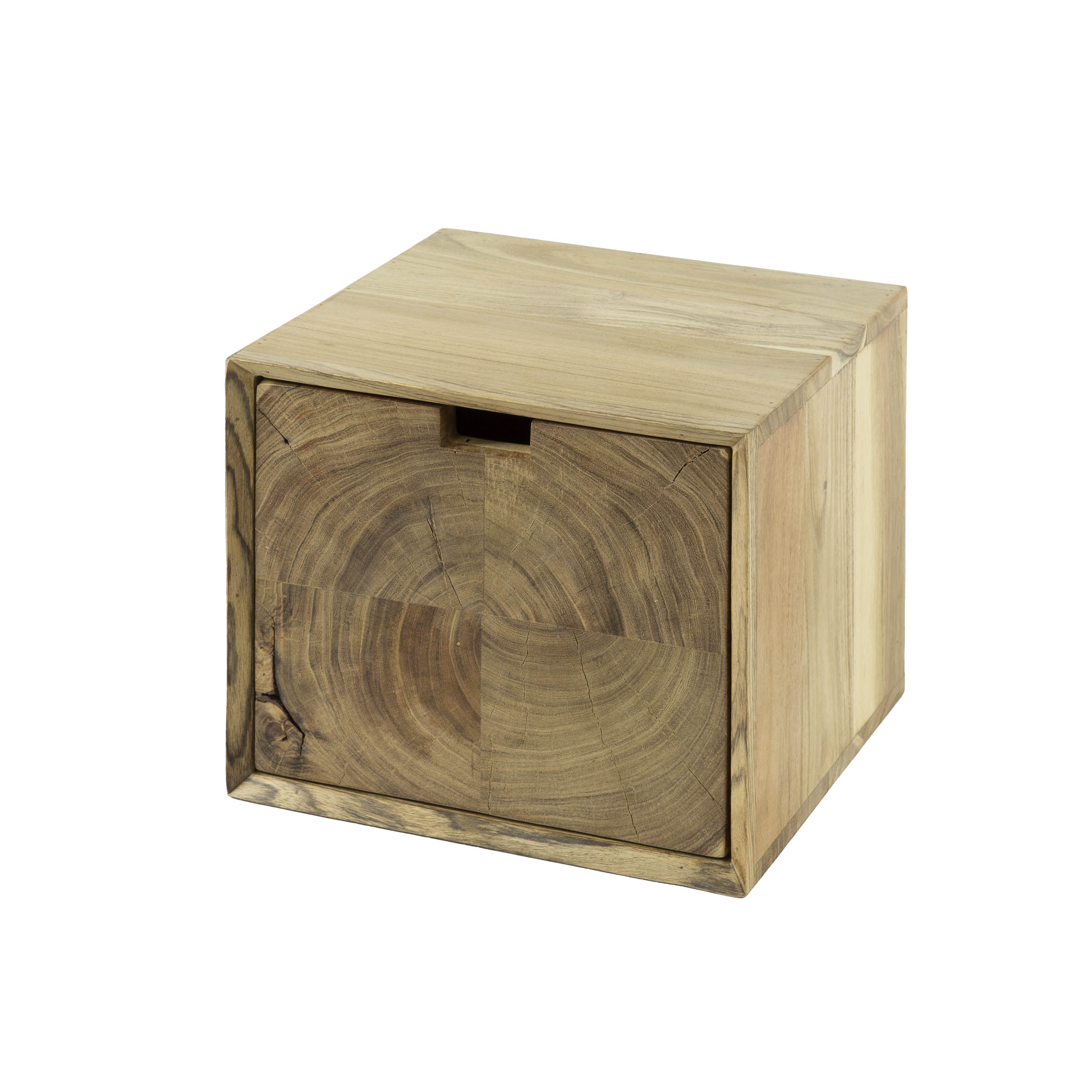 Sängbord Block flytande 1 låda - Solid akacia