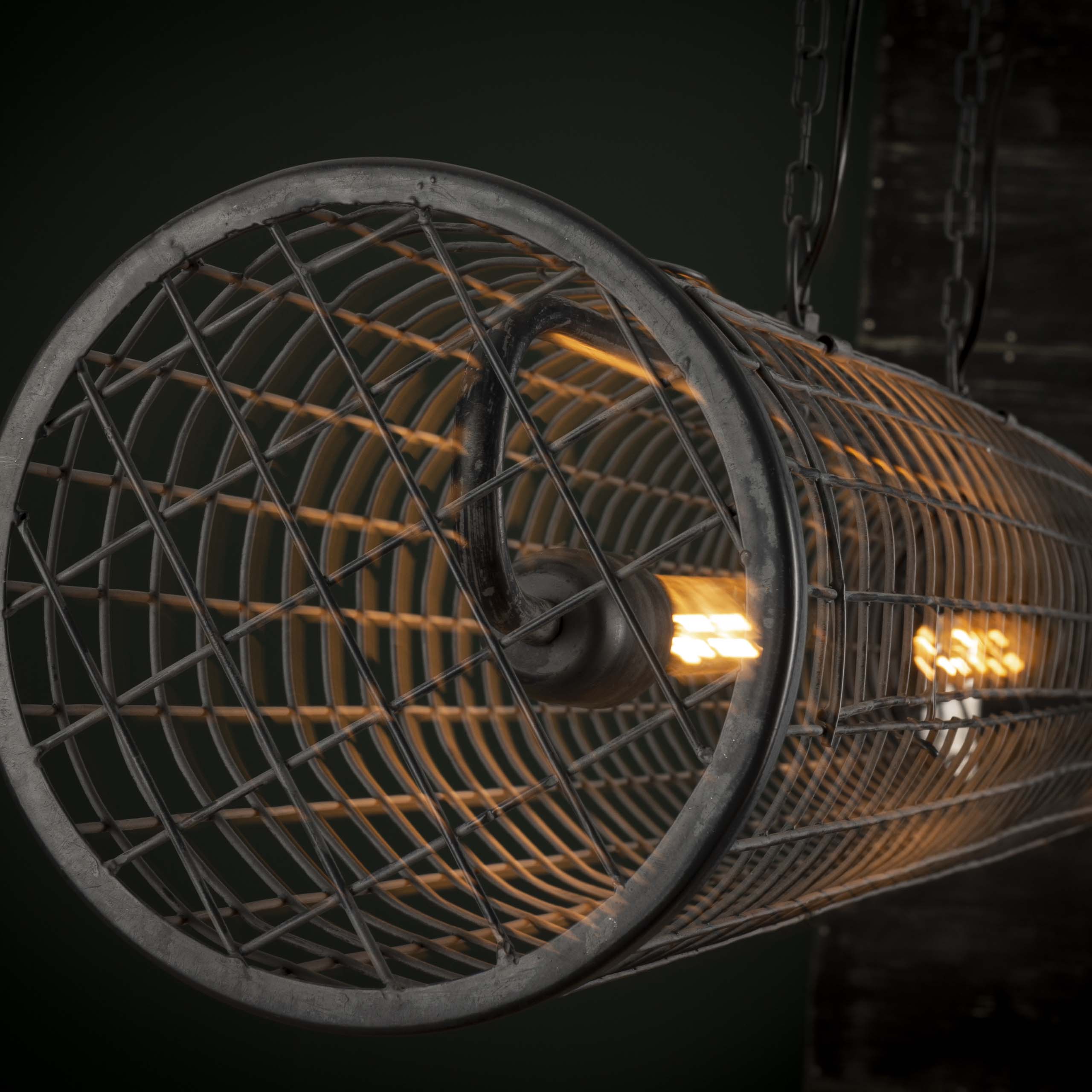 Hänglampa D20cm cylindernät/Skiffergrå