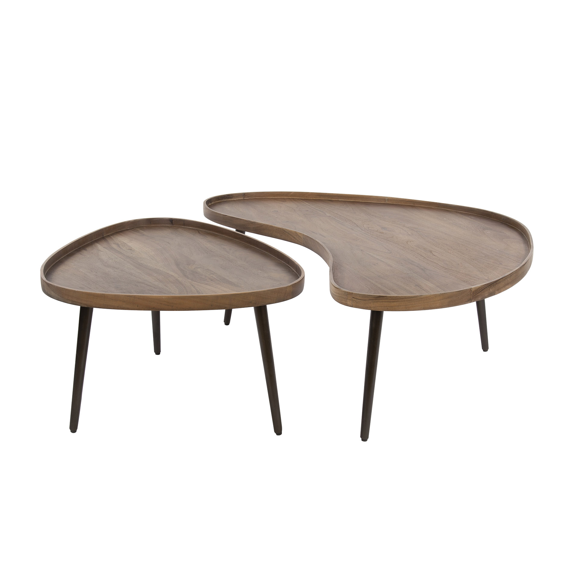 Soffbord Carve ekologisk - set om 2 - akaciabrun
