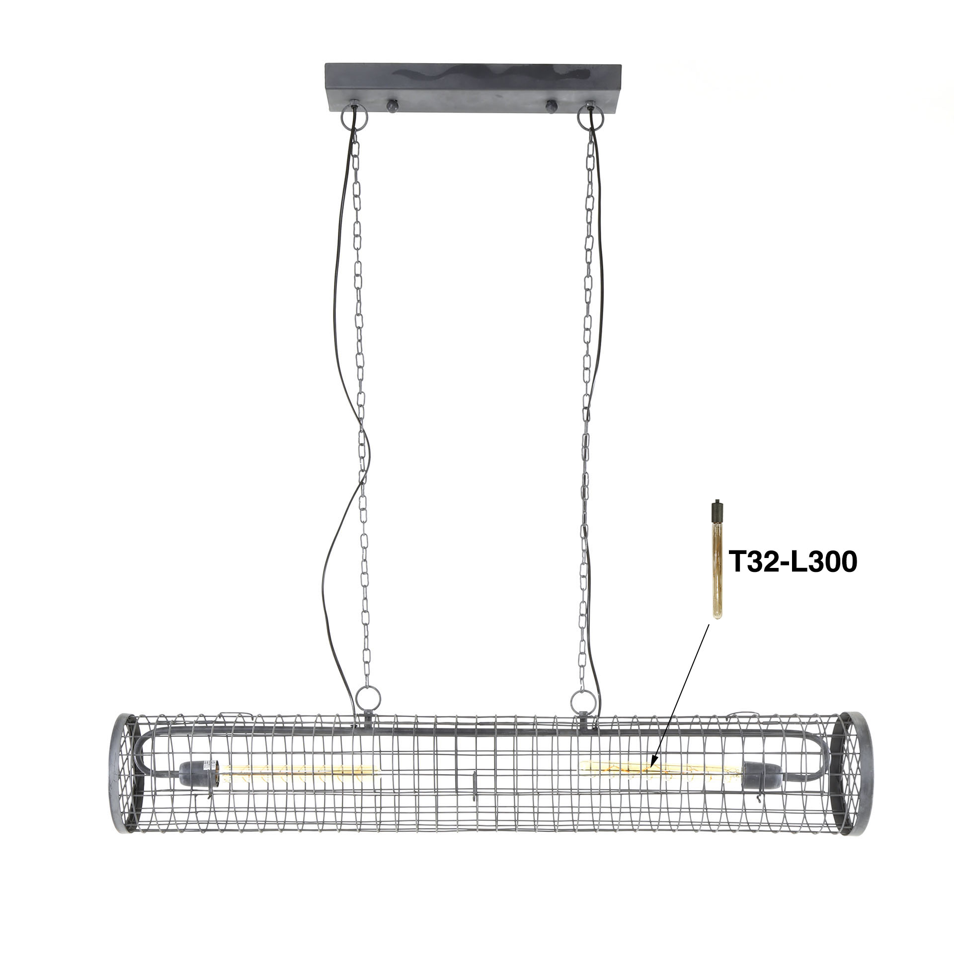 Hänglampa D20cm cylindernät/Skiffergrå