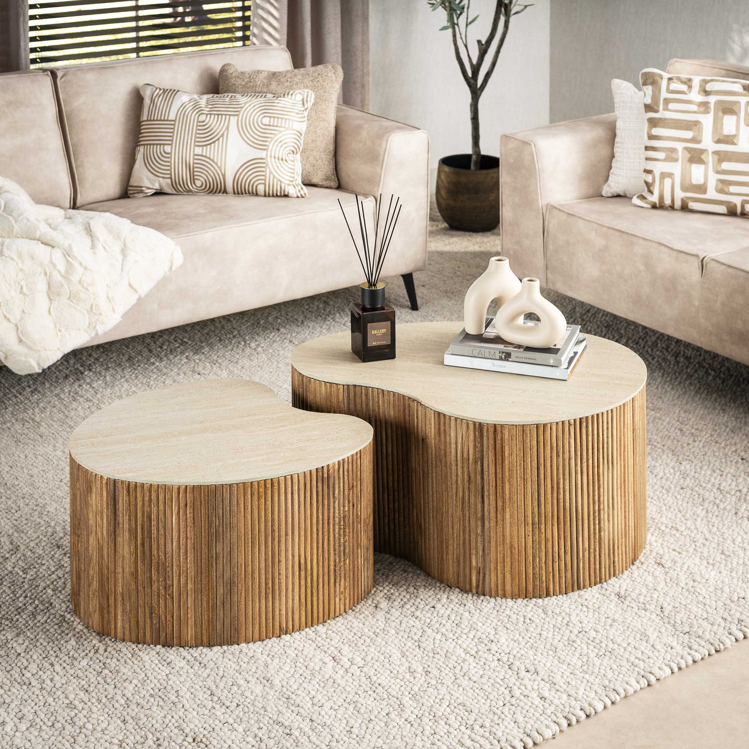 Soffbord Nuovo njurformat - Set om 2 - Solid mango
