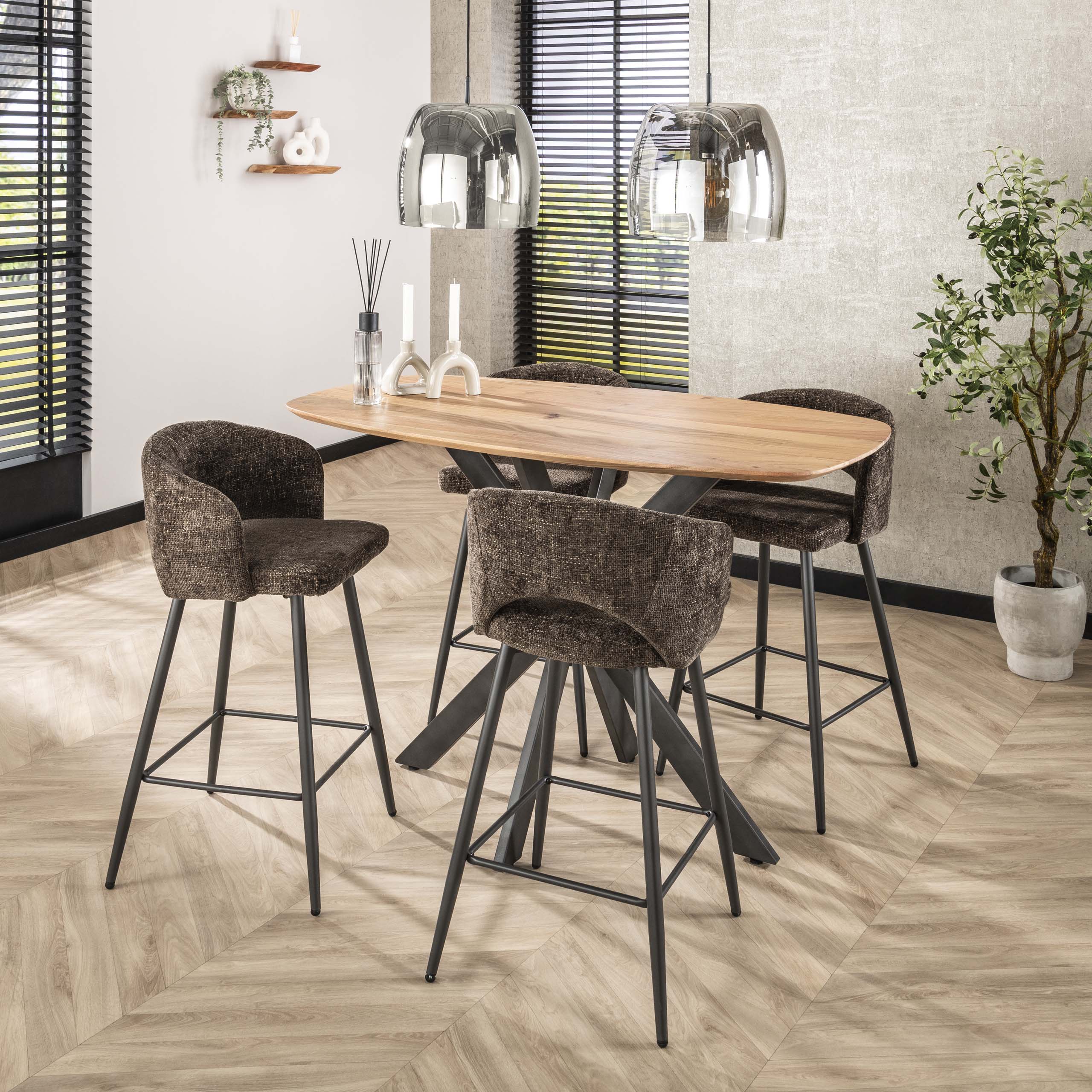 Barstol Salong - packad per 2 - Cargo brun