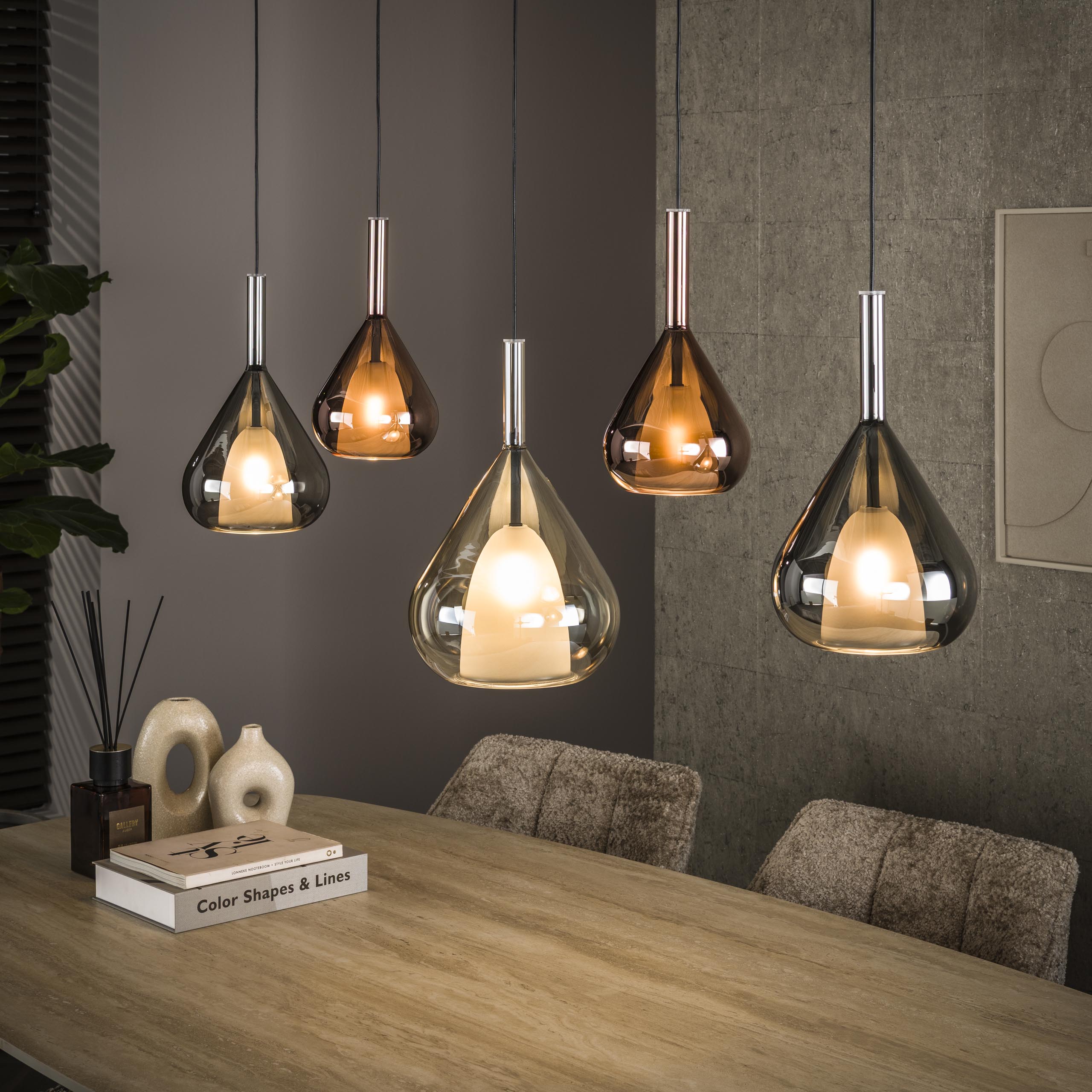 Hänglampa Wings 5-light - Svart