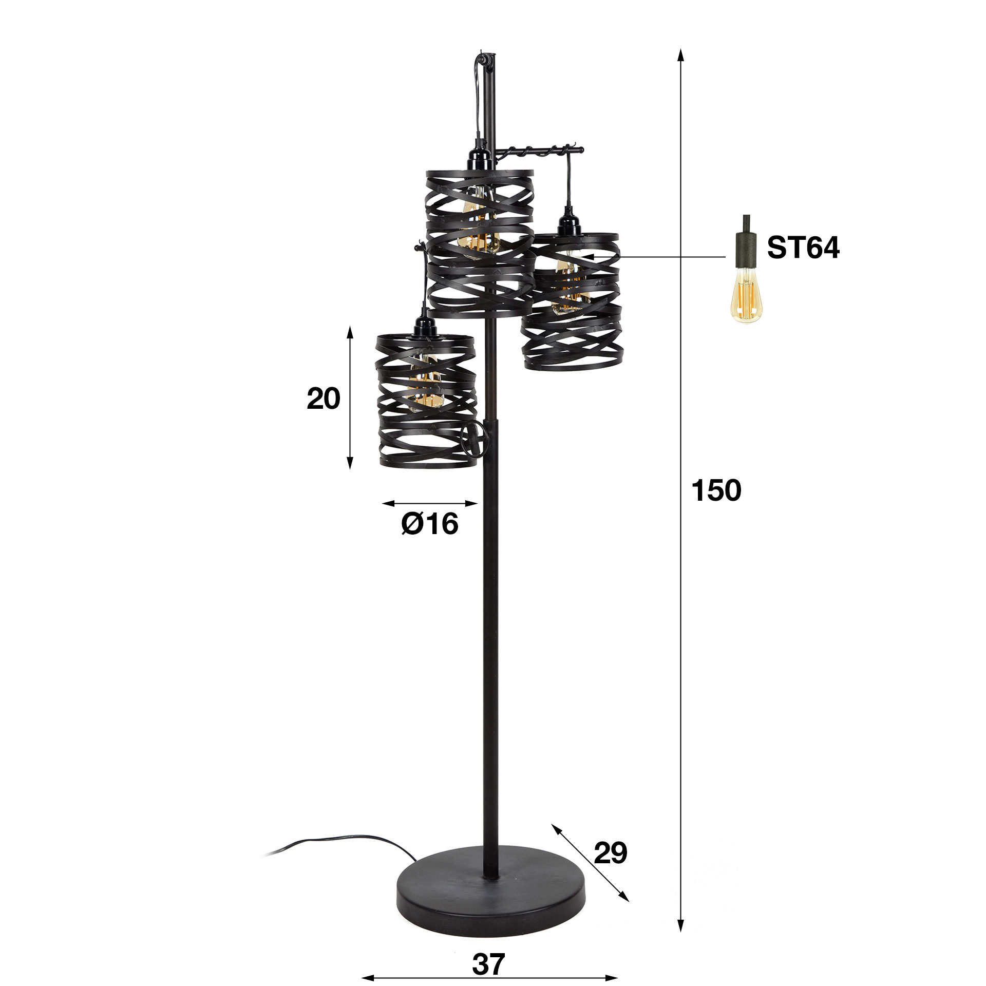 Golvlampa 3L Springer trappsteg