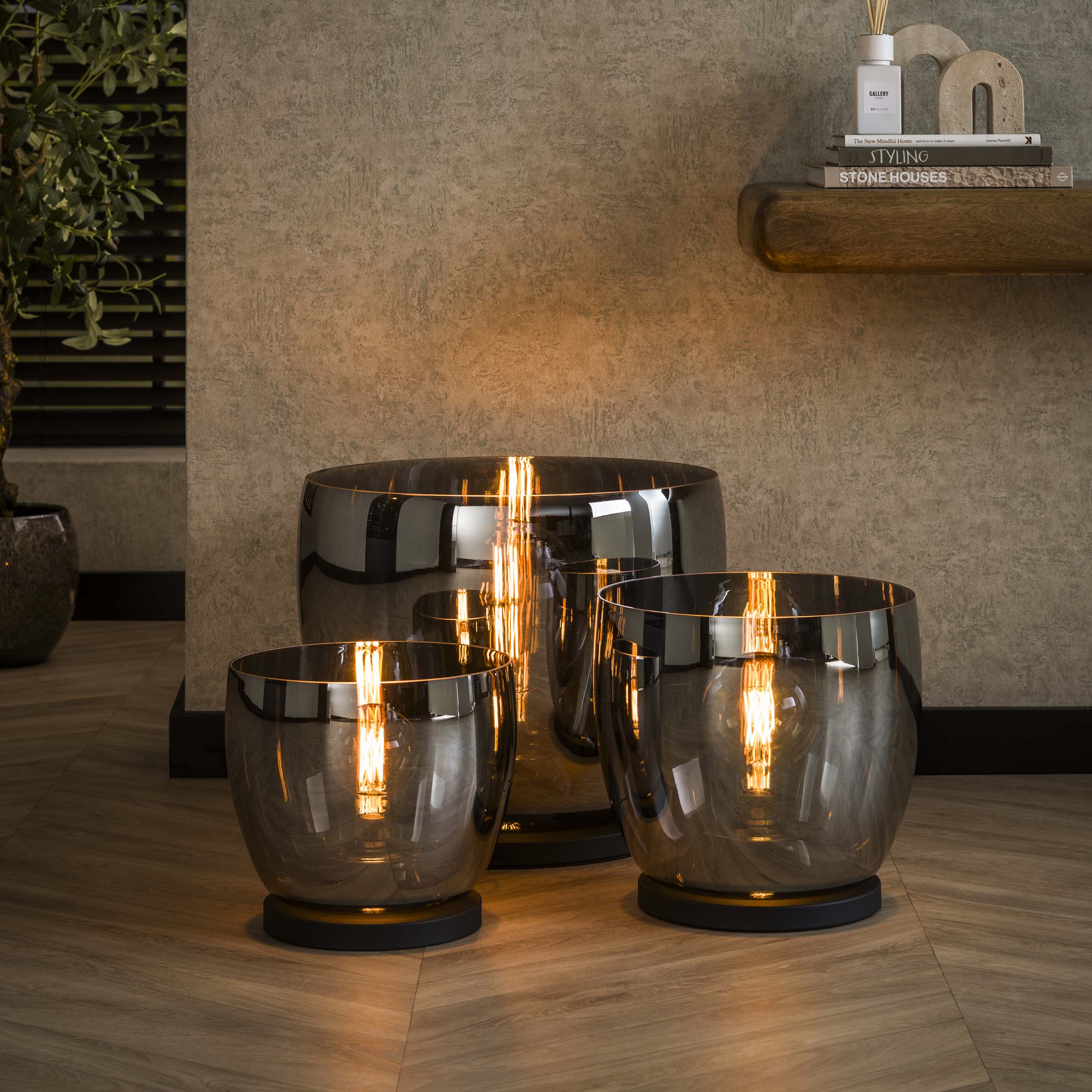 Golvlampa UP L 1-ljus - Rökgråt glas