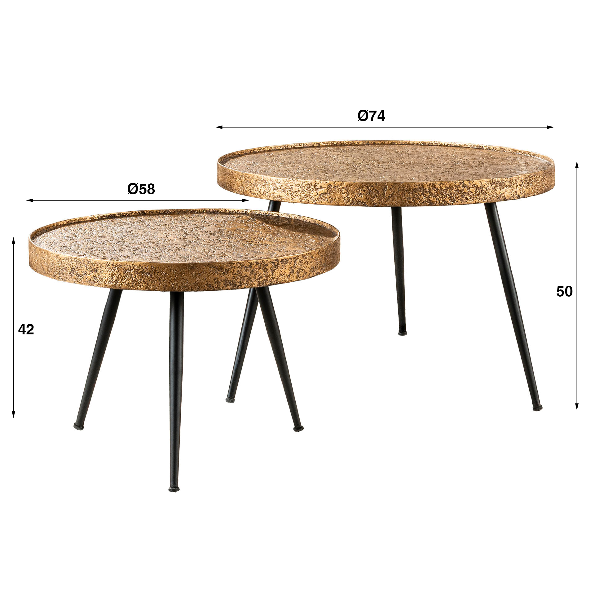 Soffbord Acier guld Ø55 set/2