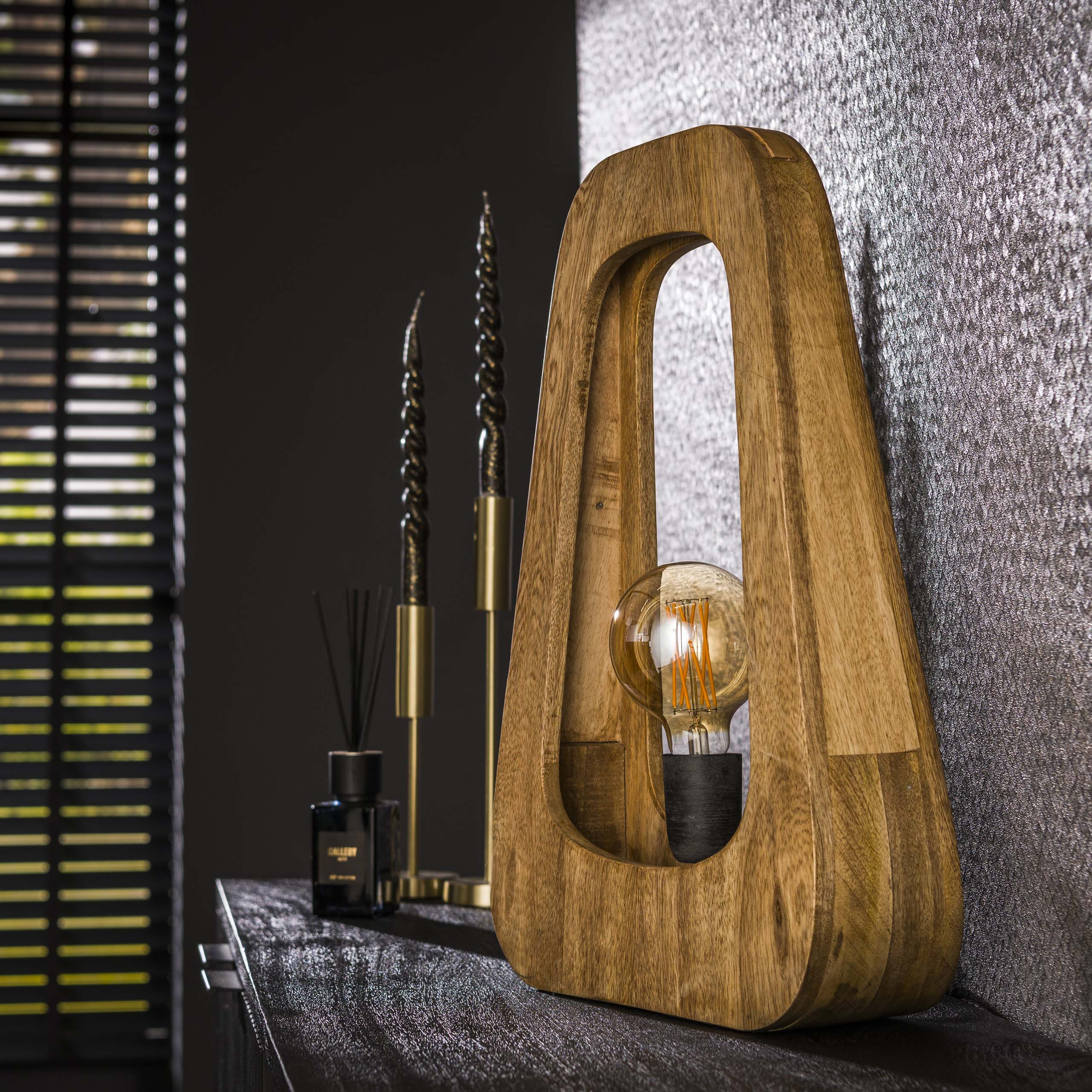 Bordslampa 1L bray / Solid mango naturell