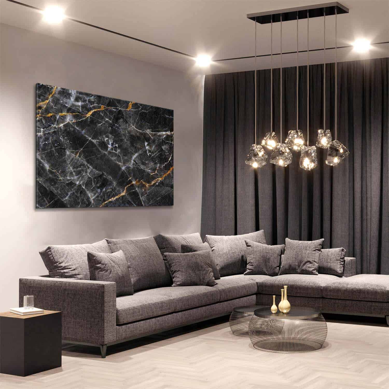 Black,  White & Gold Stone – Glas
