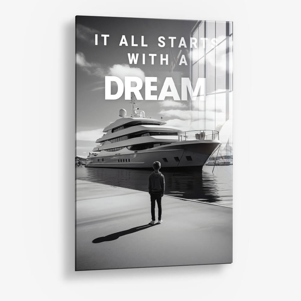Yacht Dream B&W – Glas
