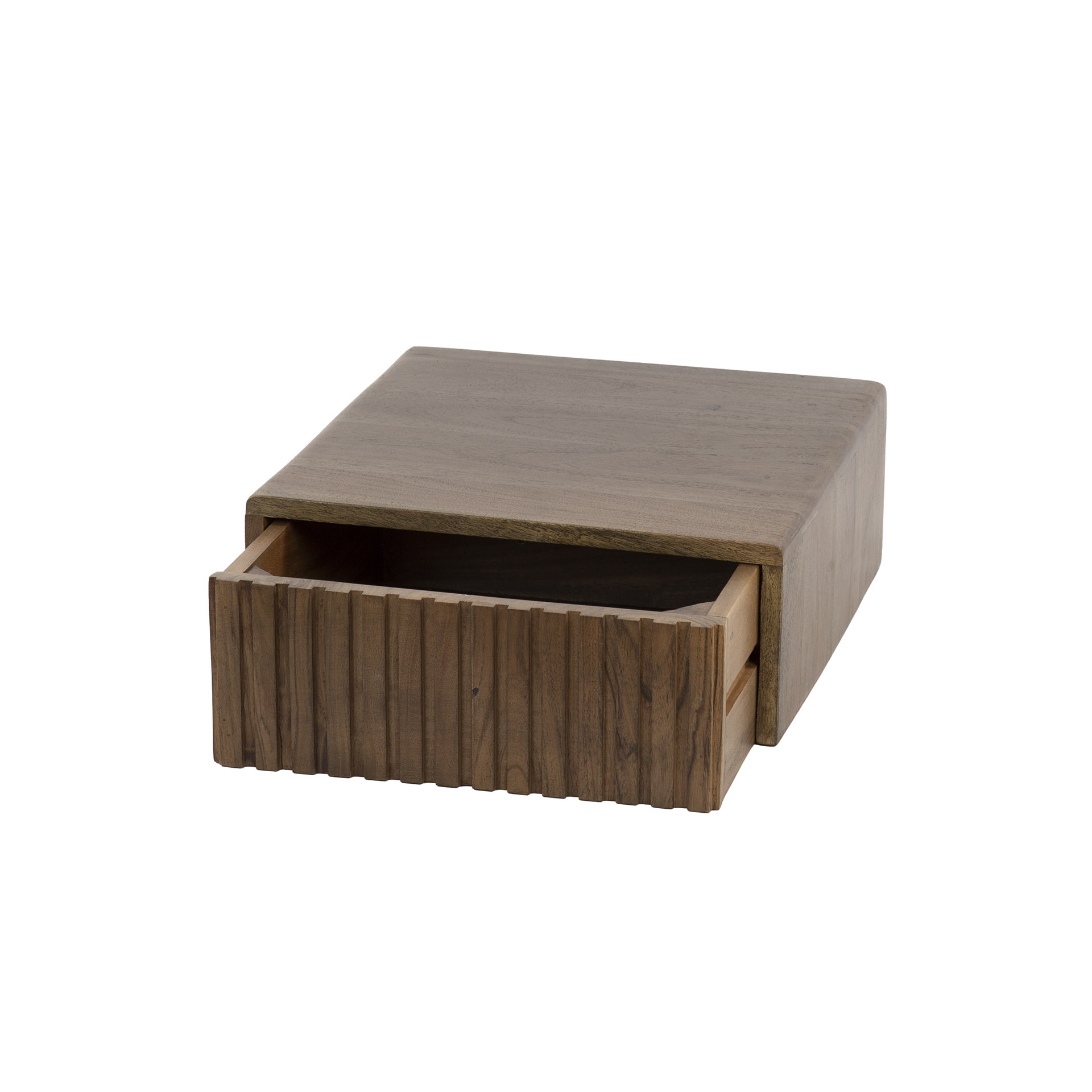 Sängbord Carve flytande - 1 låda - per 2 - Acacia brun