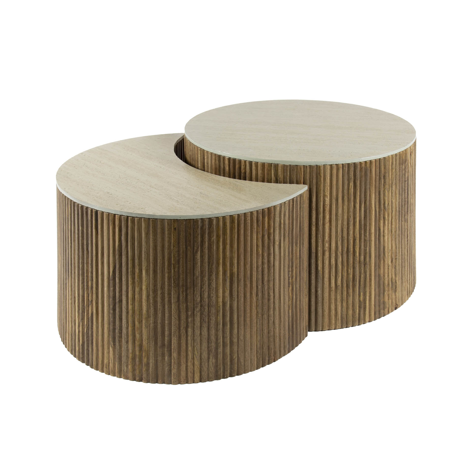 Soffbord Nuovo halvrunda - Set om 2 - Solid mangosand
