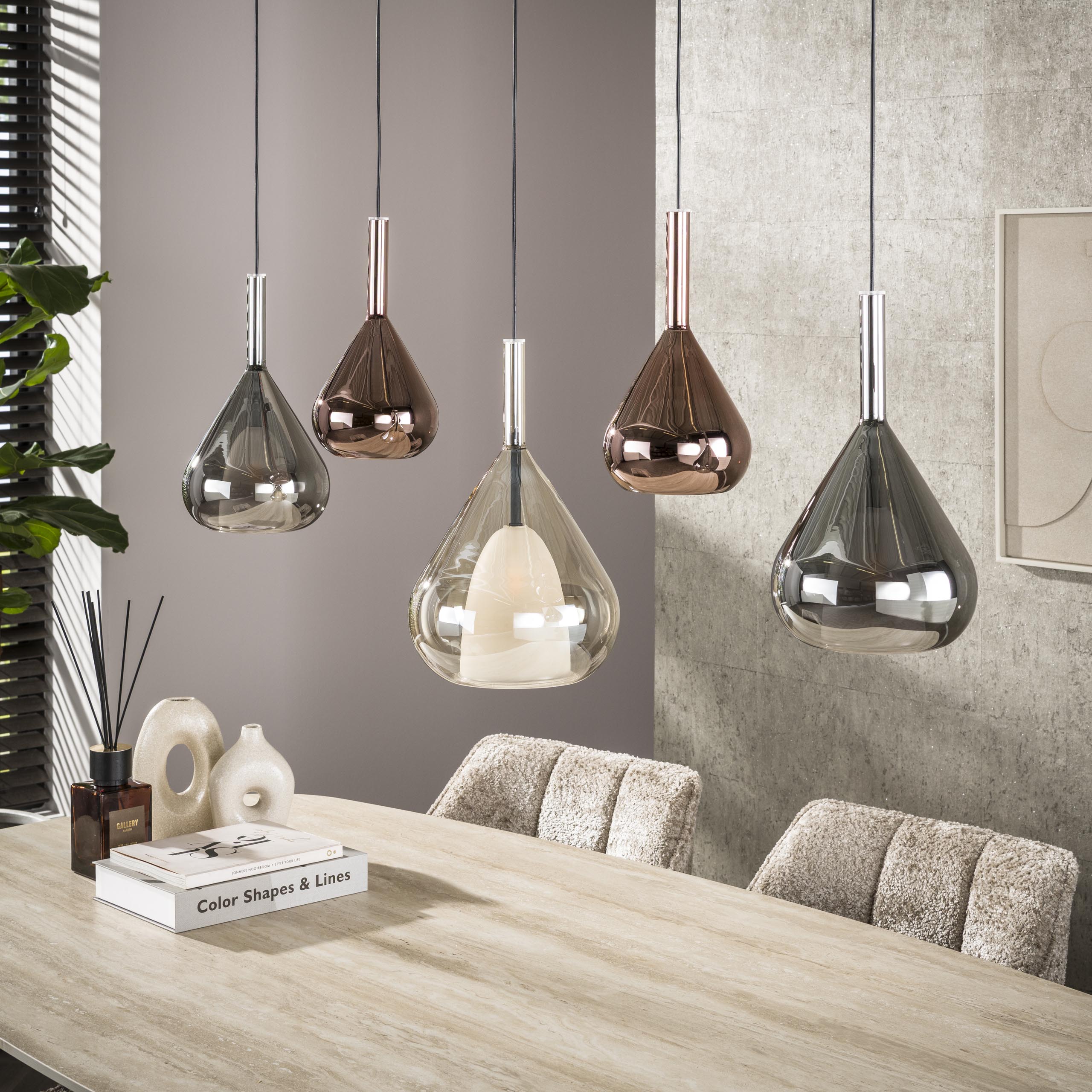 Hänglampa Wings 5-light - Svart