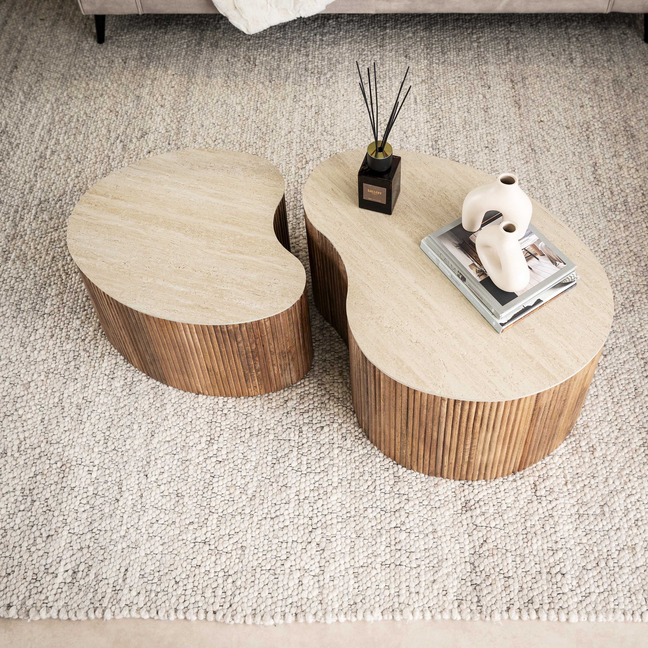 Soffbord Nuovo njurformat - Set om 2 - Solid mango