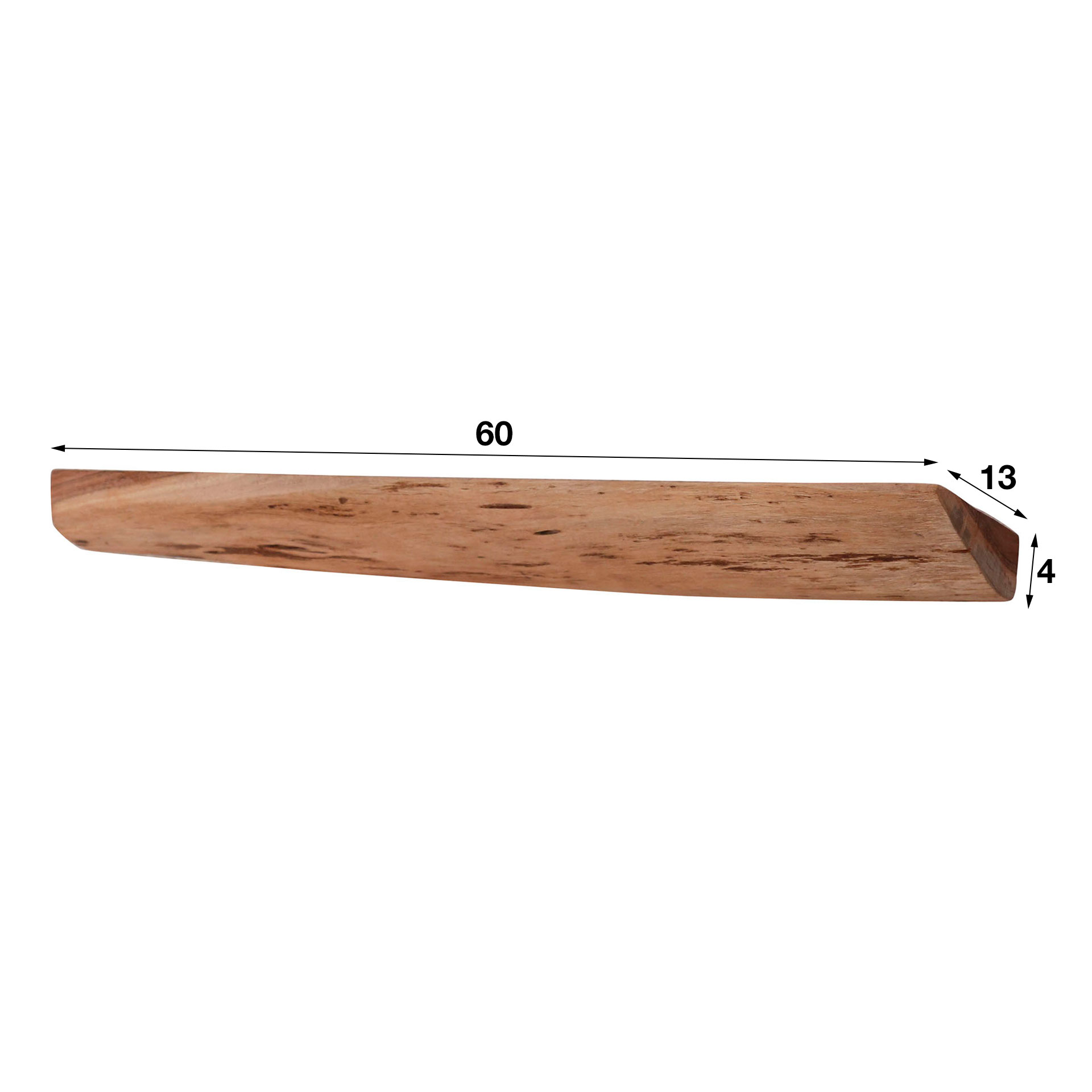 Vägghylla Kant 60 cm - set om 3 - Solid akacia