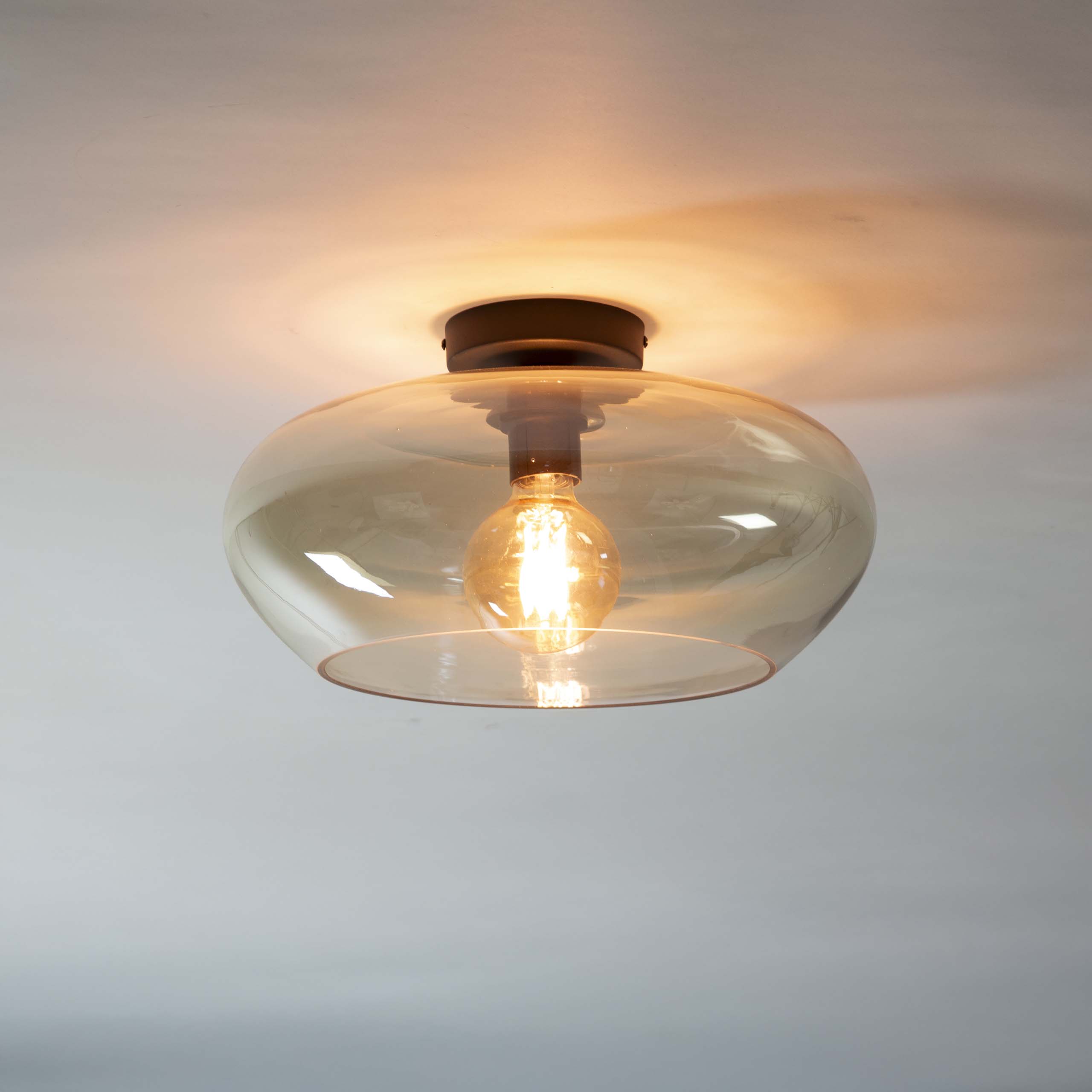 Taklampa elevate glas / Amber färg glas