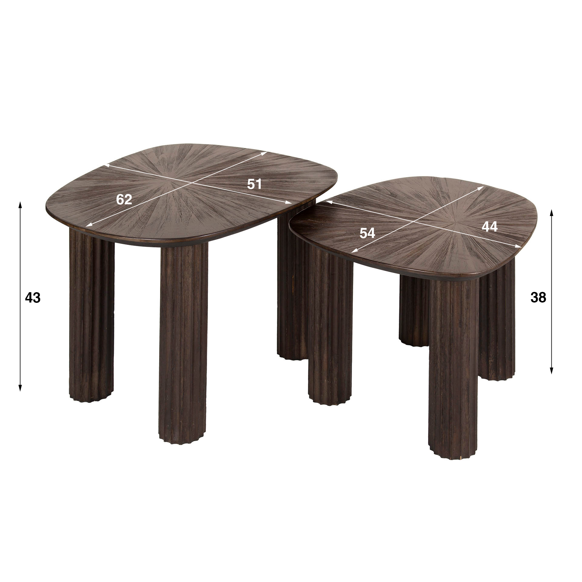 Soffbord Maya teak fyrkantigt - set om 2