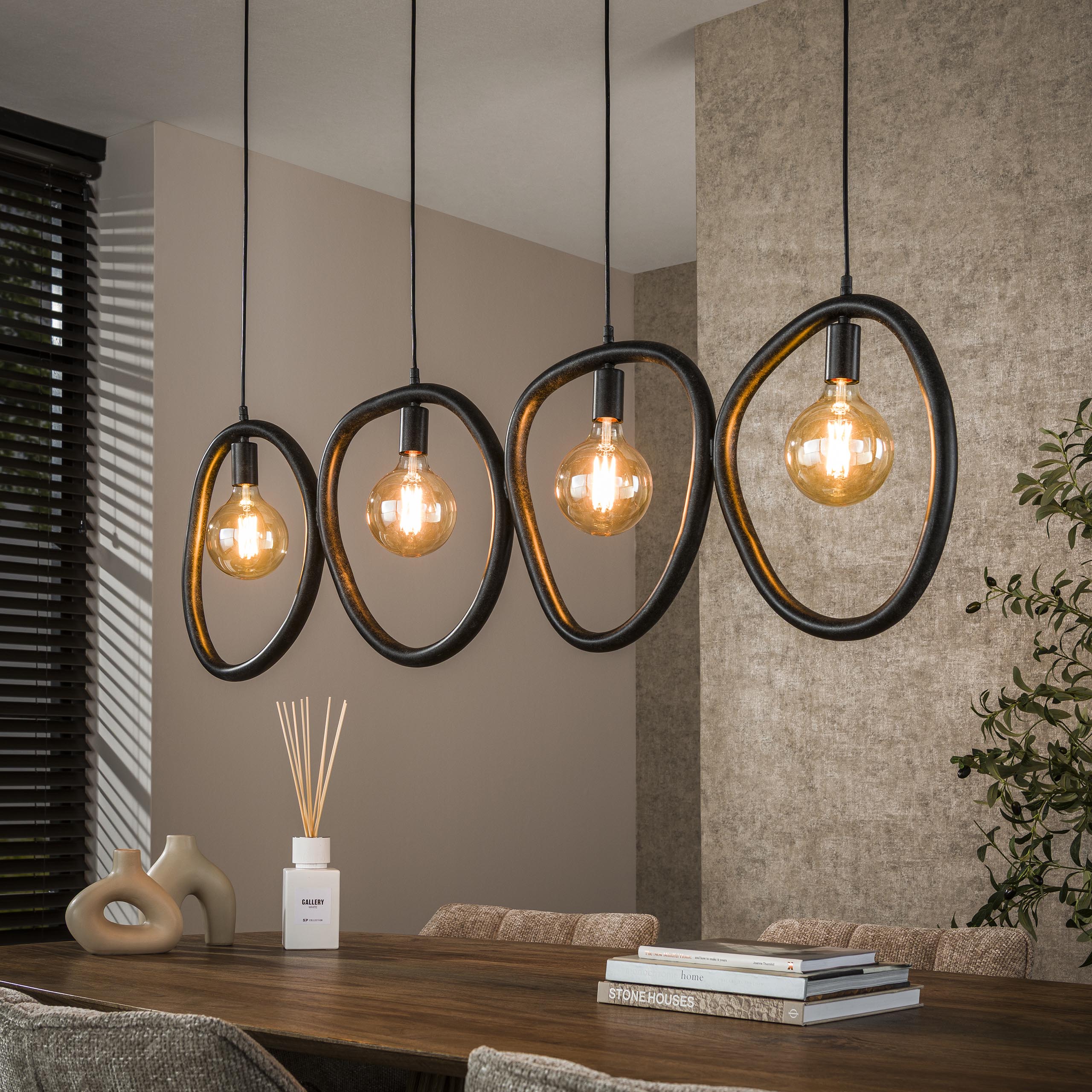 Hänglampa Pebble 4-light - Artic svart