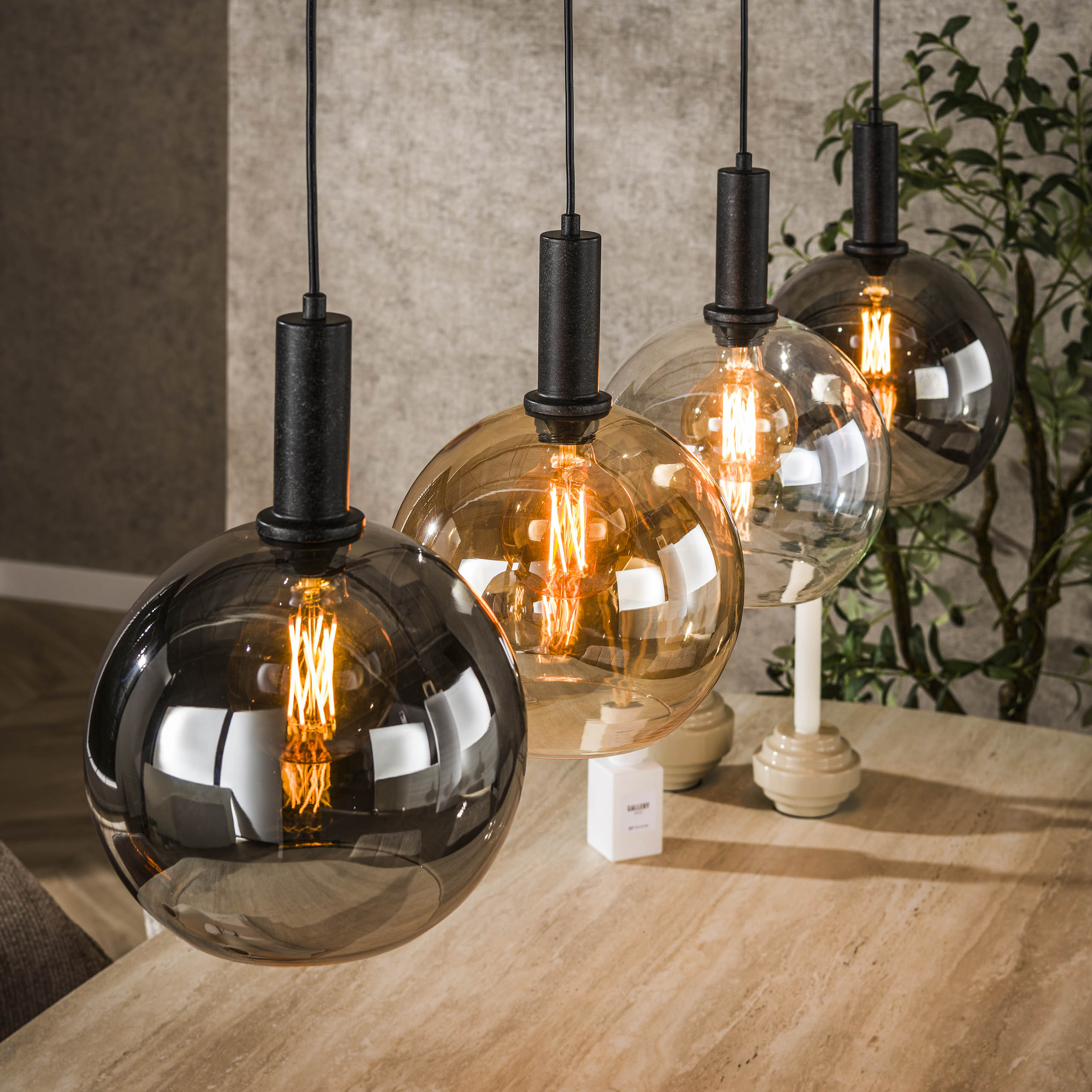 Hänglampa Sfera Tricolore 4-light - Artic svart