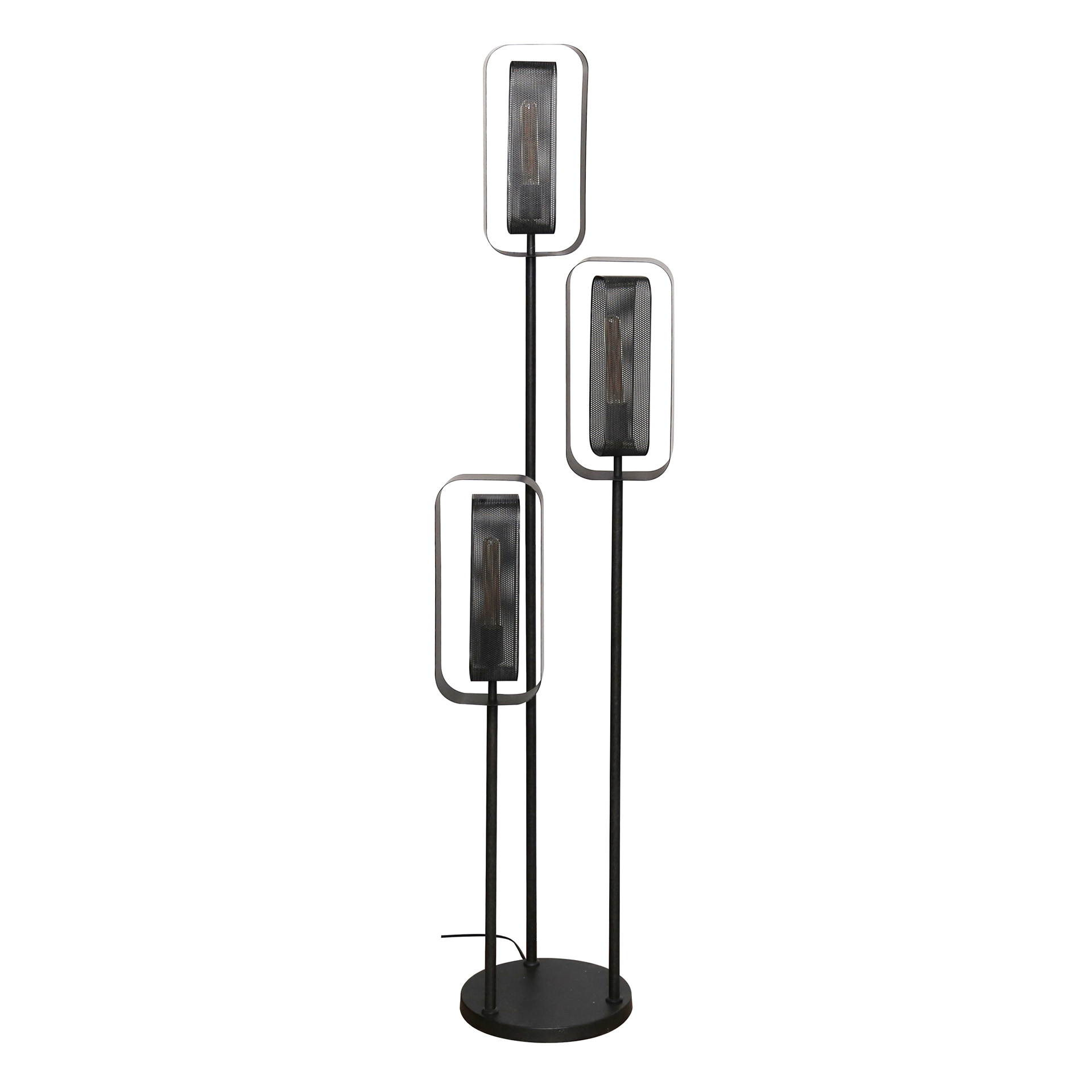 Golvlampa Mesh Rotate stepped 3-ljus Artic svart