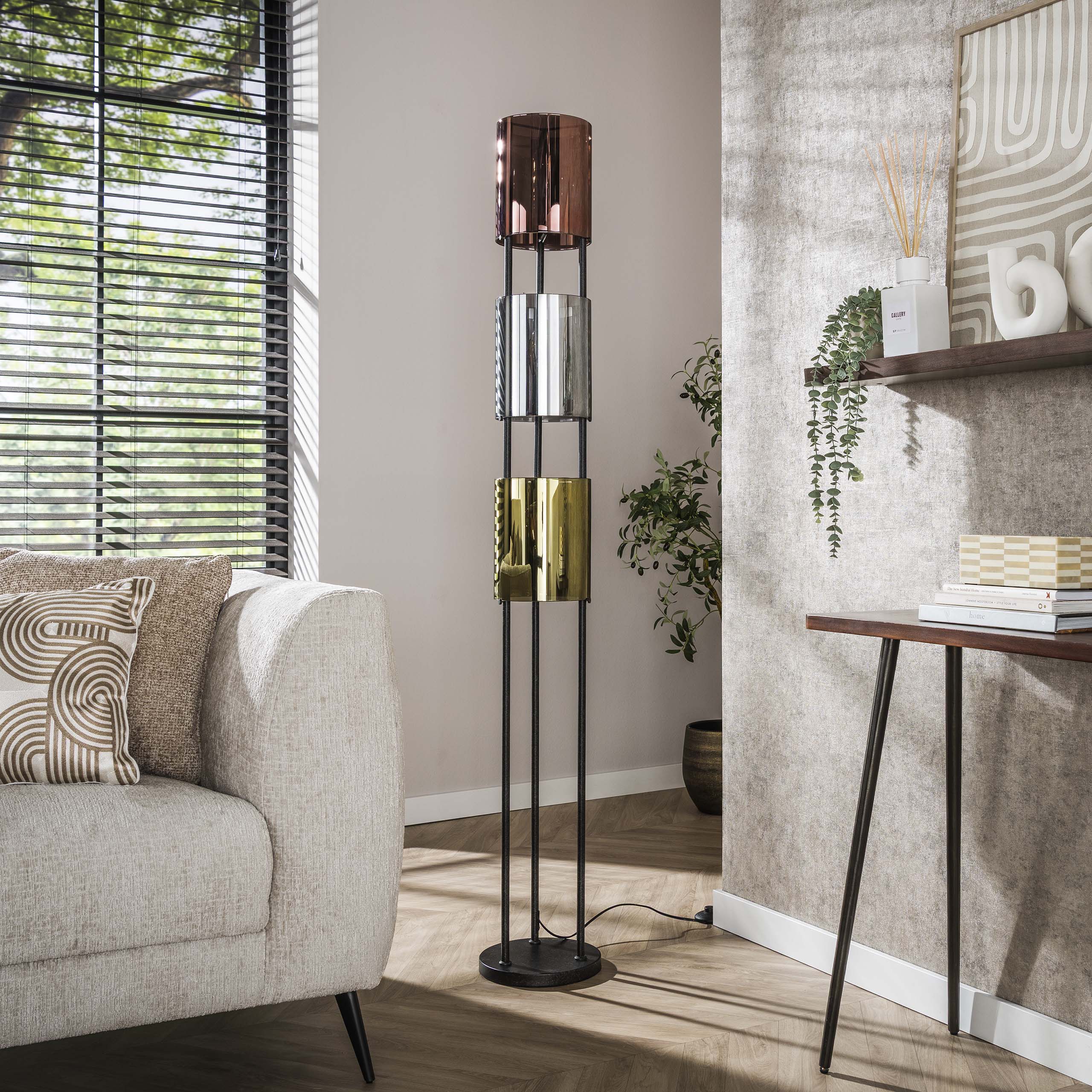 Golvlampa Lucente Tricolore 3-light - Artic svart