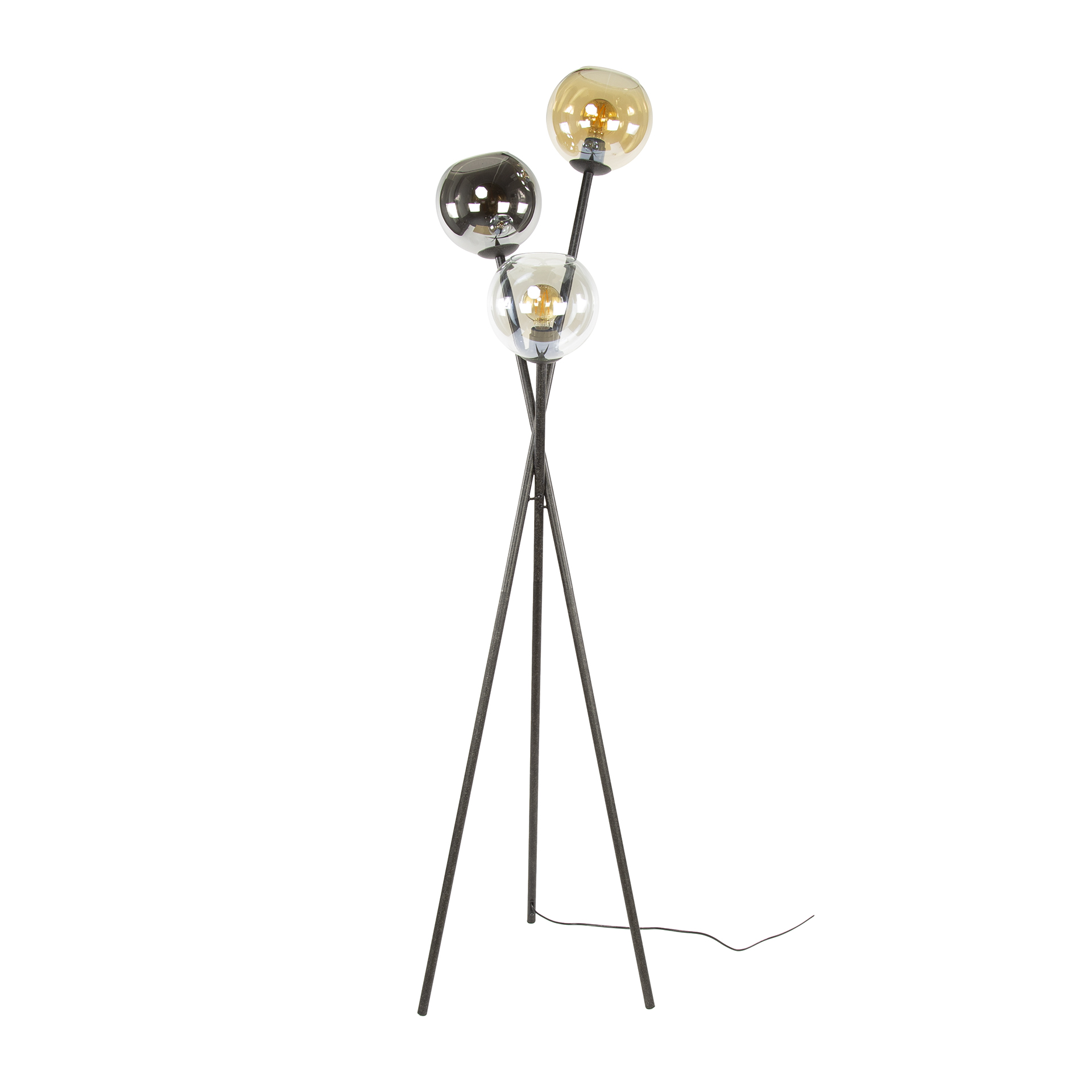 Golvlampa Multi Globe 3-ljus Artic svart
