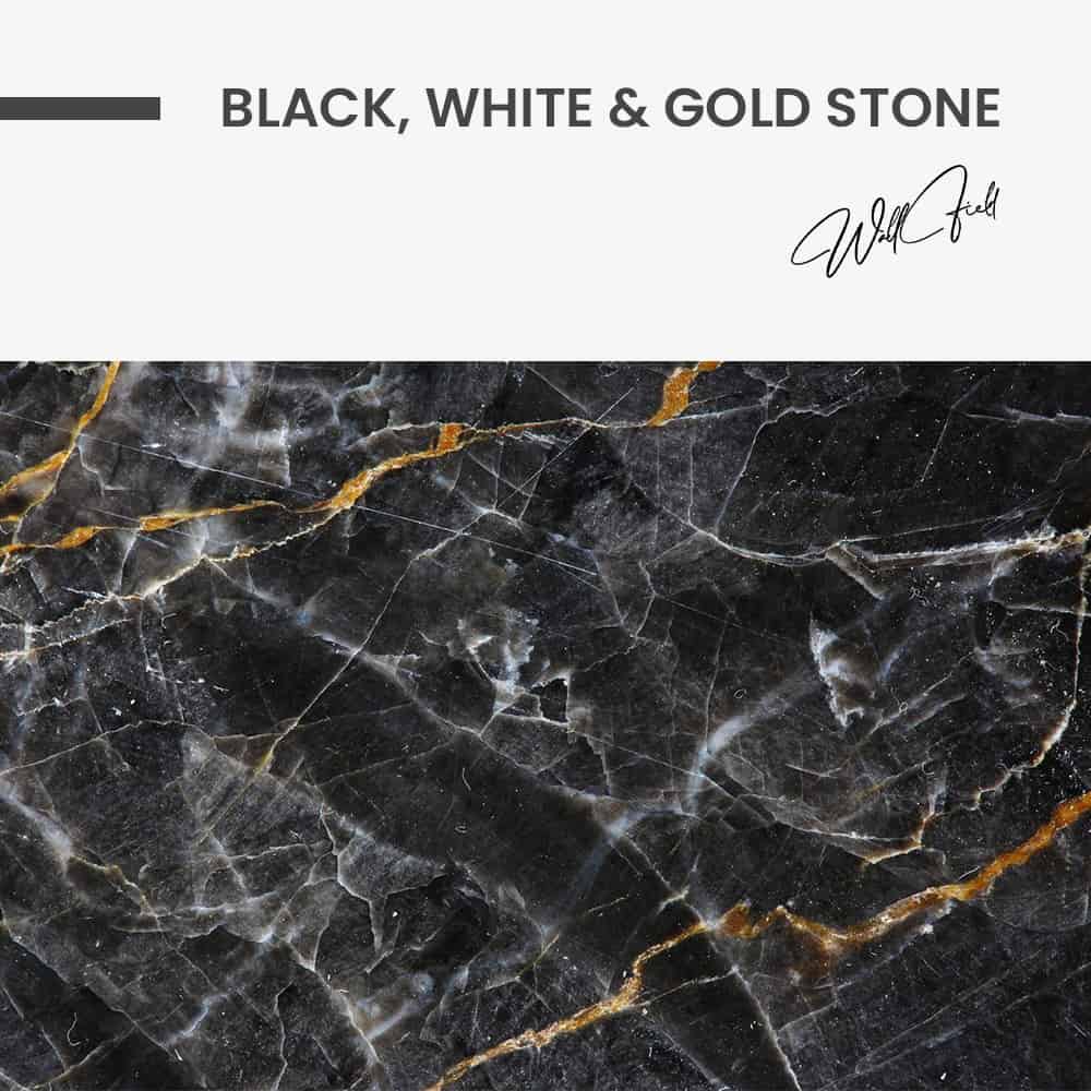 Black,  White & Gold Stone – Glas
