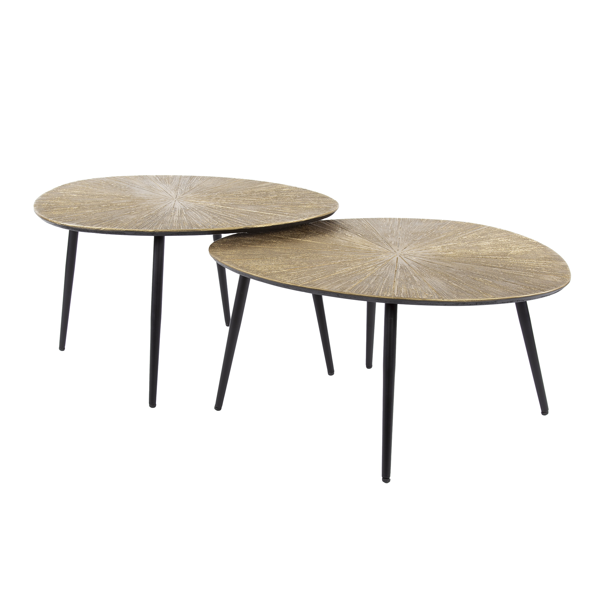 Soffbord Ray organic - Set om 2 - Antikt guld