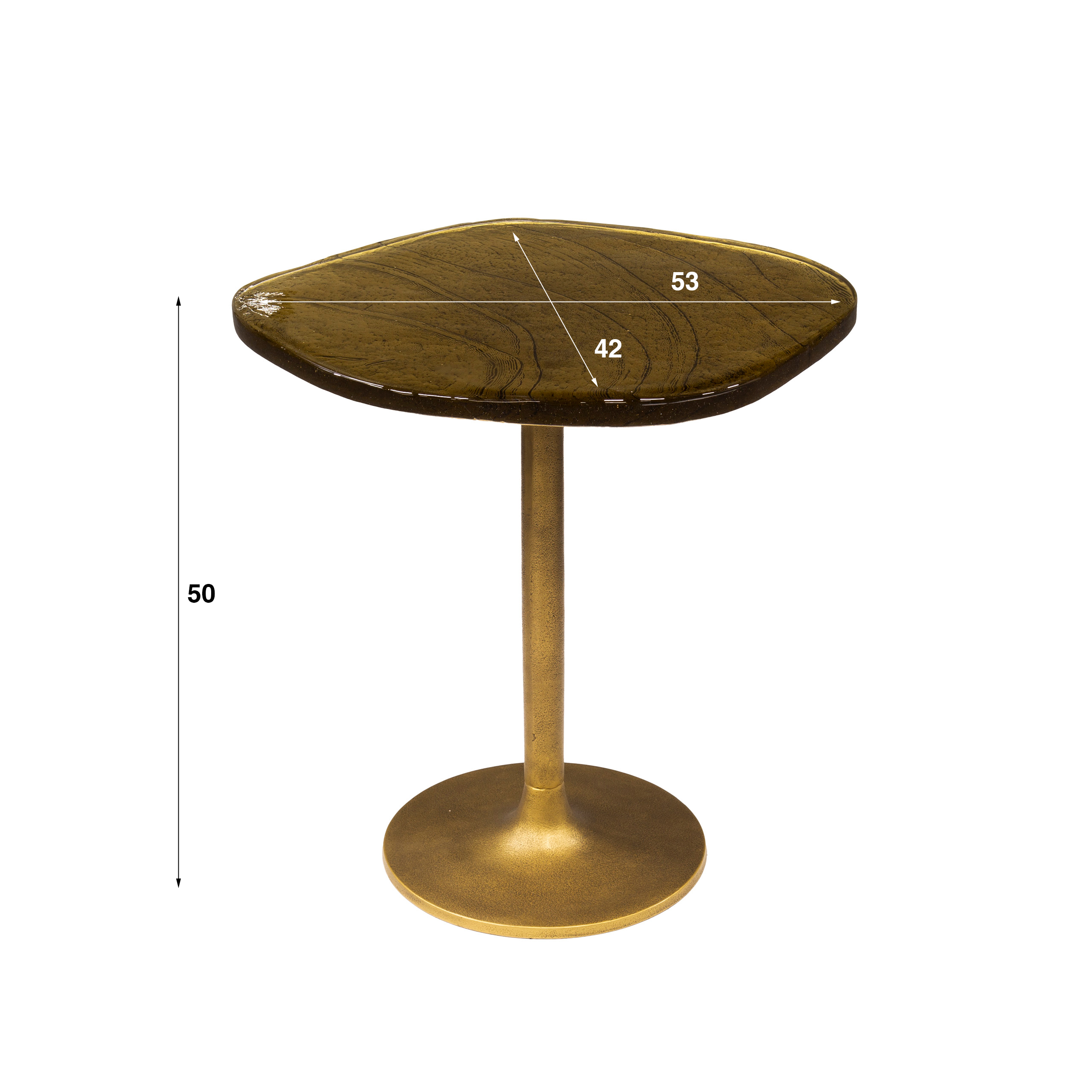 Sidobord Eclipse low - Antikt guld