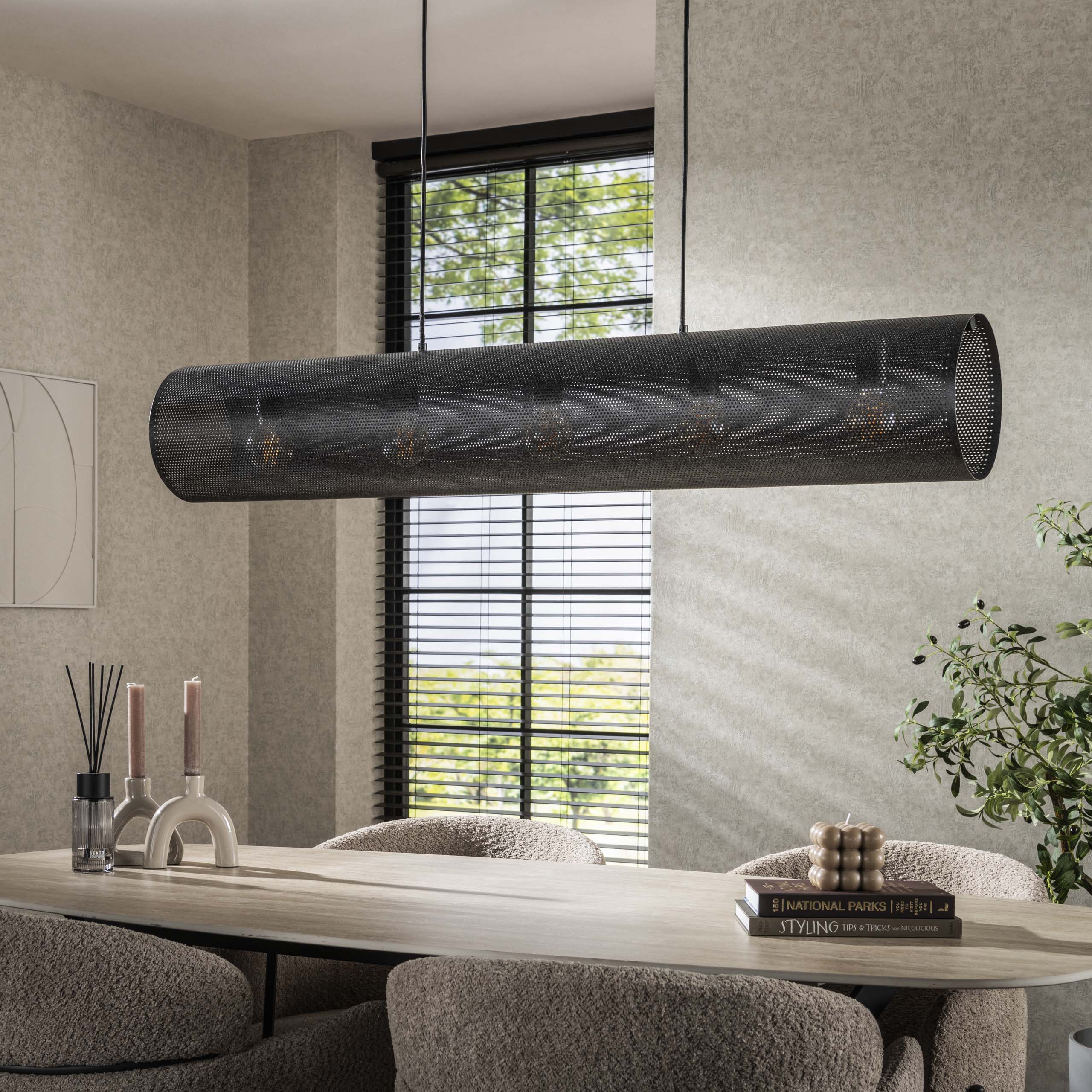Hänglampa Tubon Mesh 5-light - Artic svart