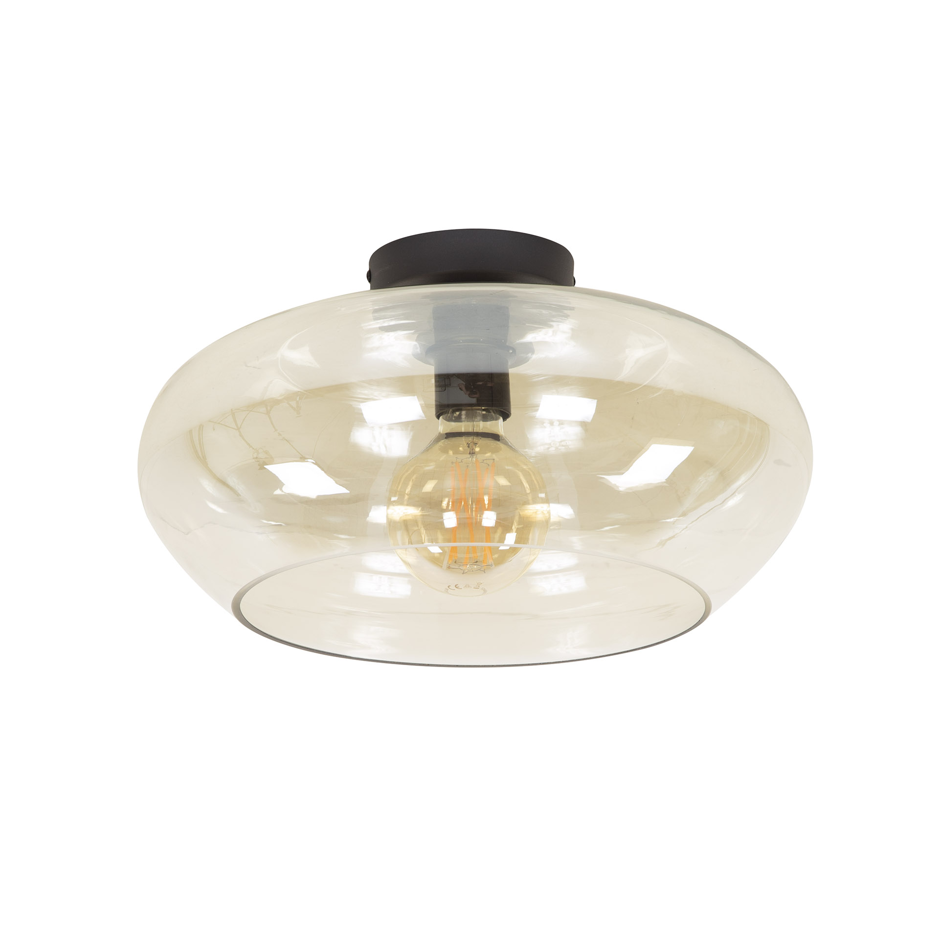 Taklampa elevate glas / Amber färg glas