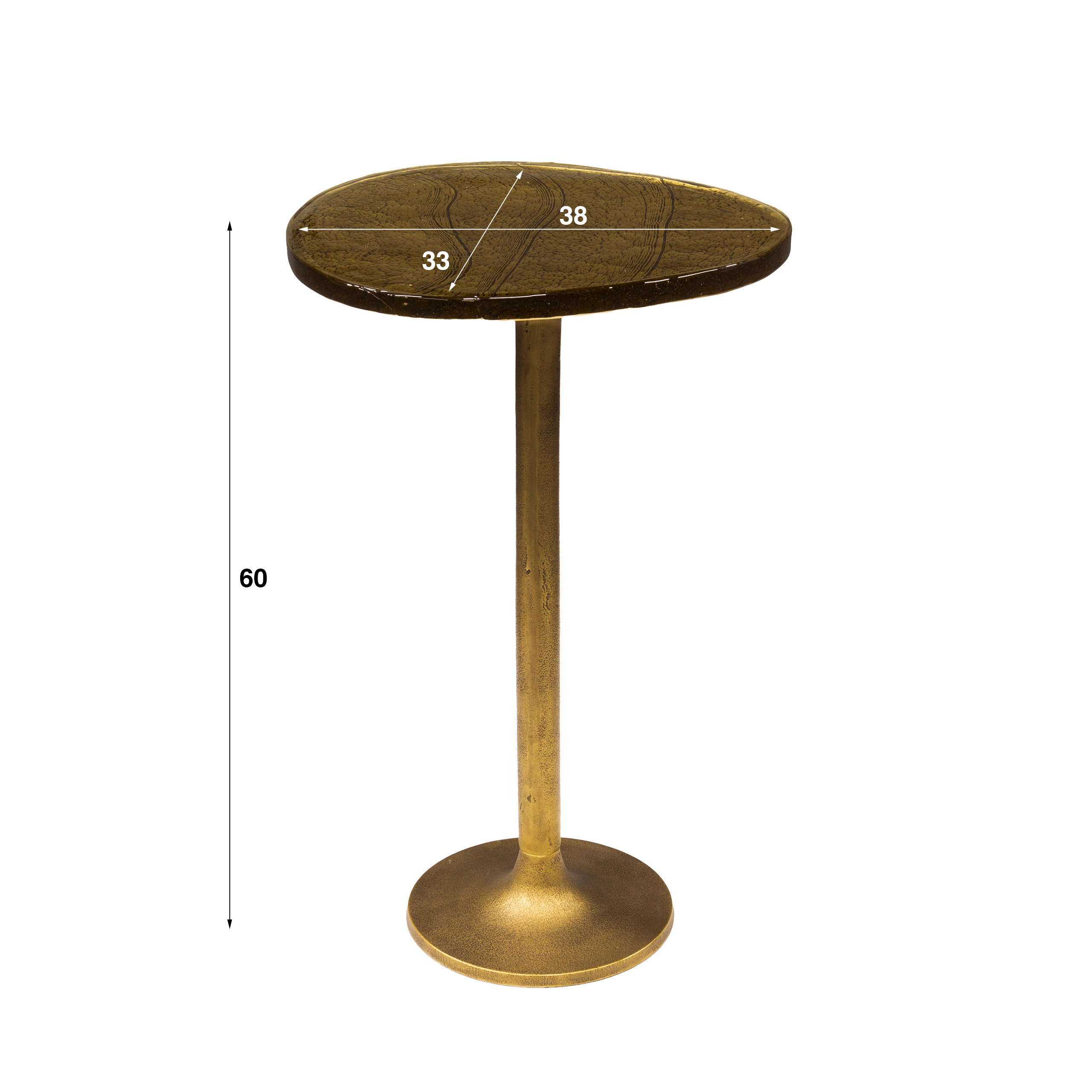 Sidobord Eclipse high - Antikt guld