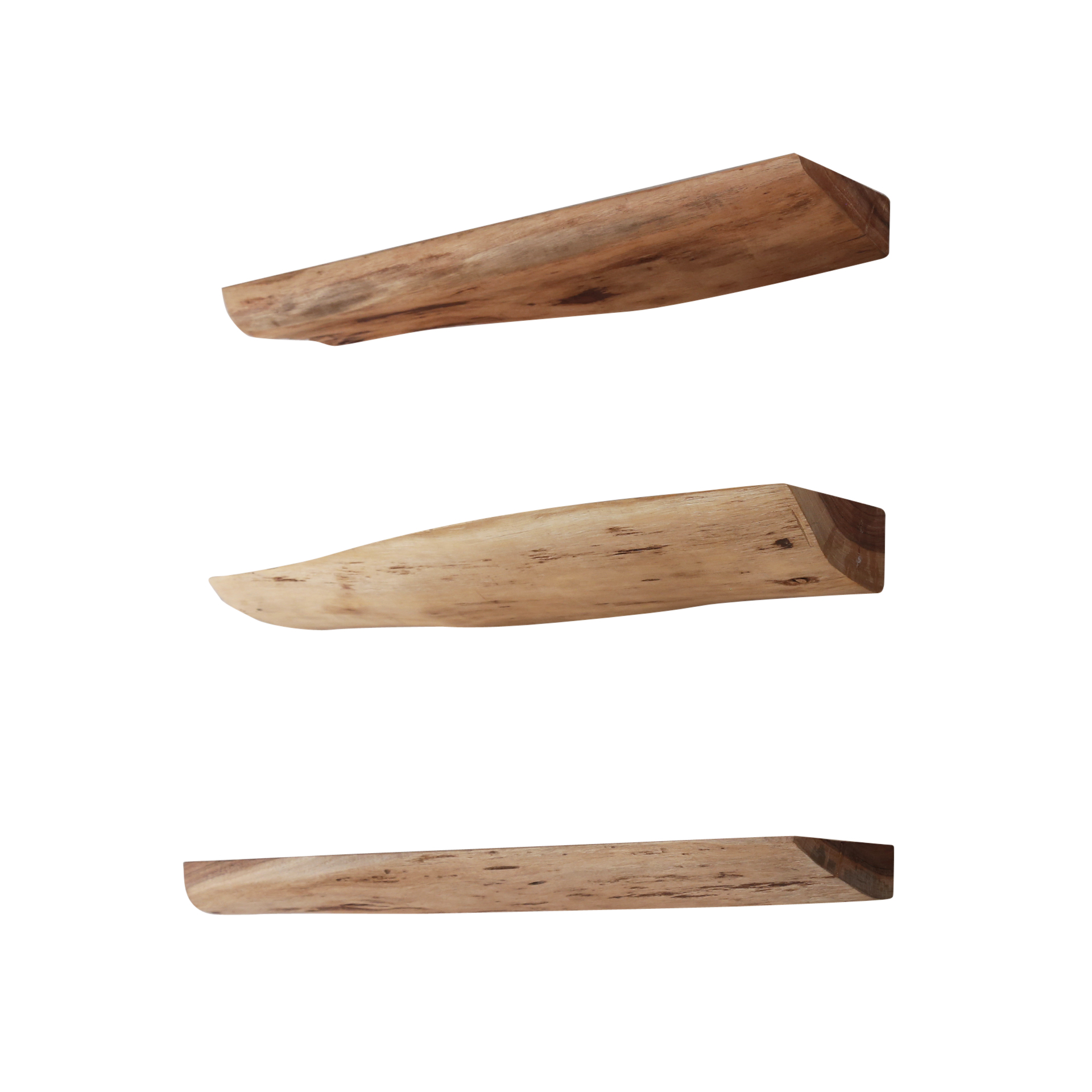 Vägghylla Kant 60 cm - set om 3 - Solid akacia