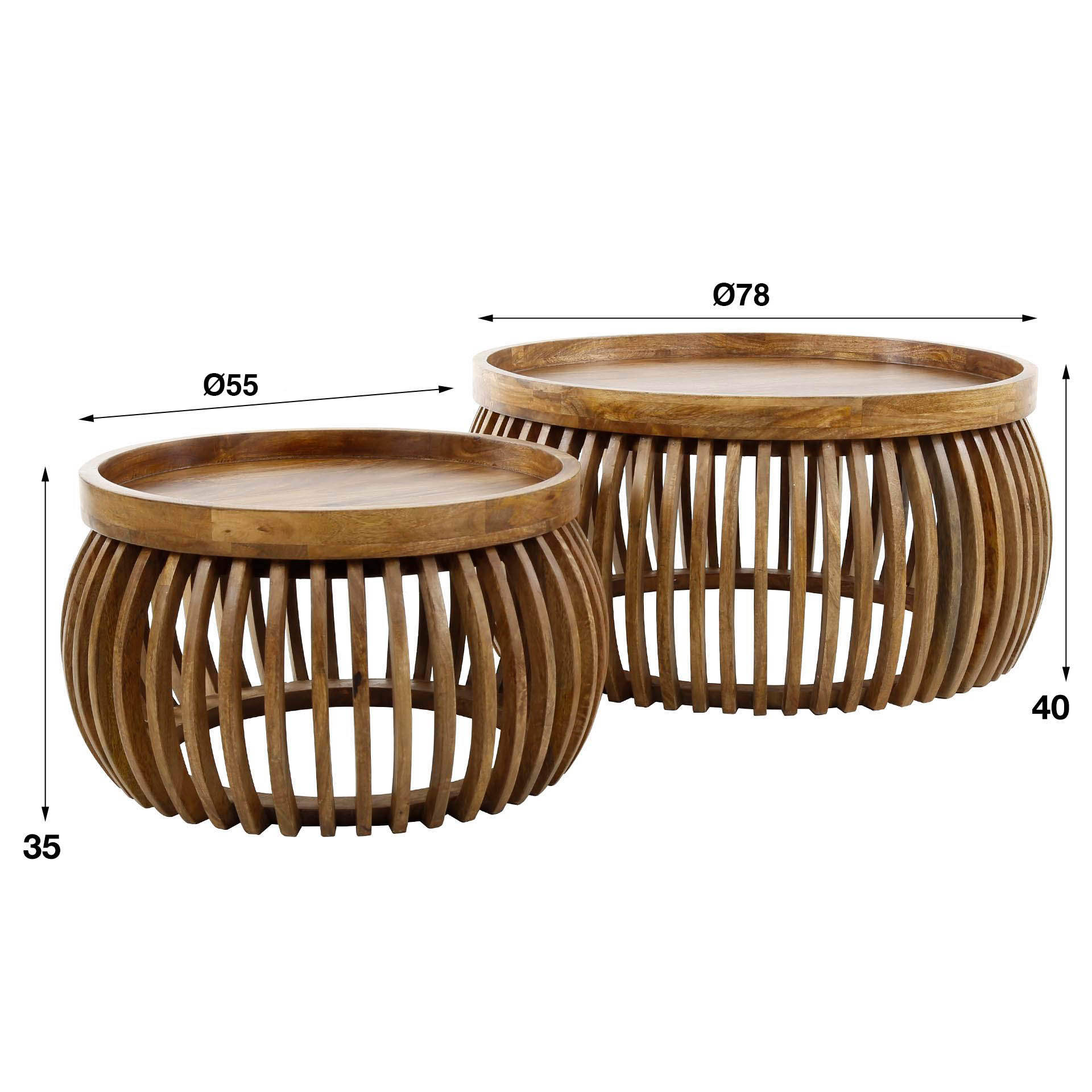 Soffbord Tweak Curve - set om 2 - Solid mangosand