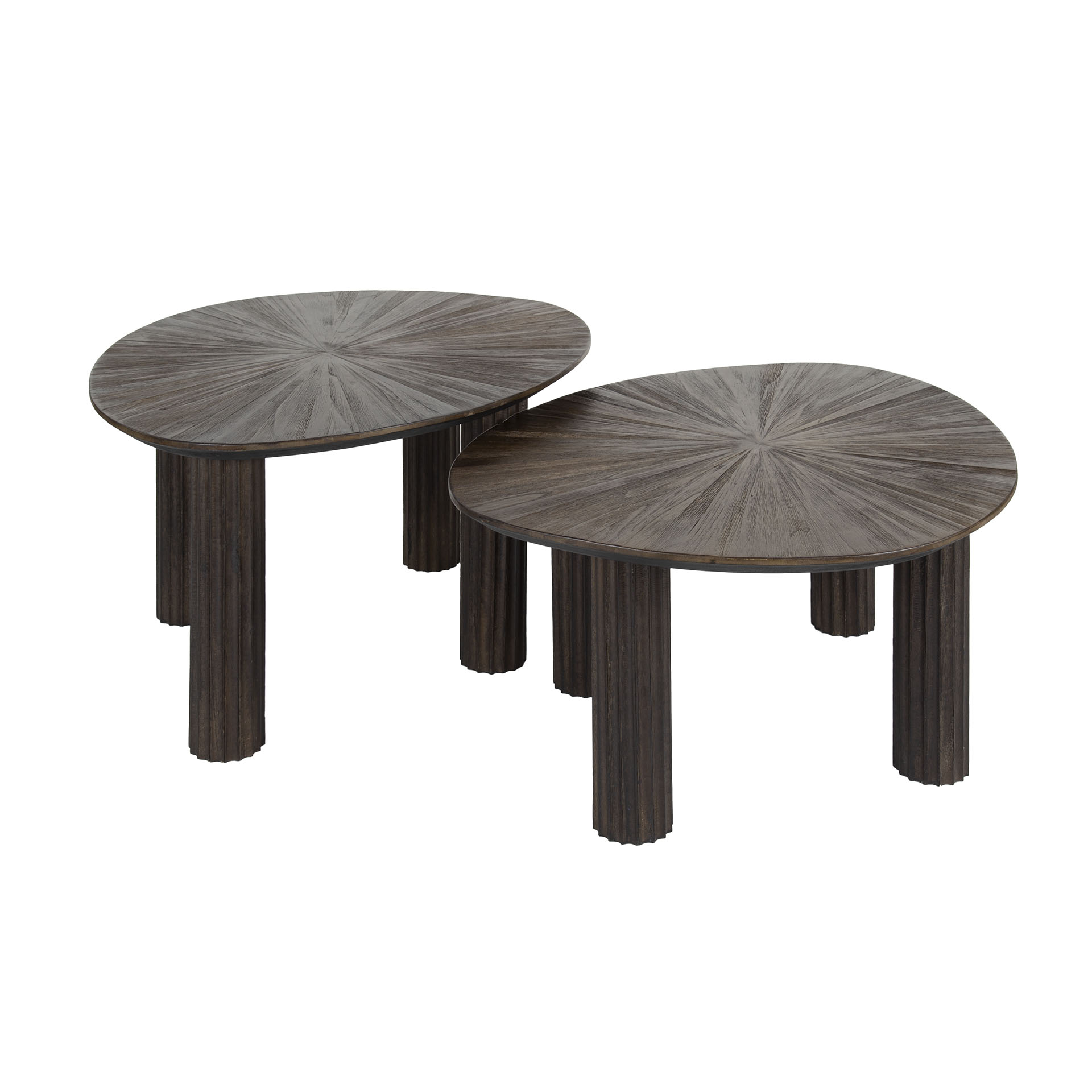 Maya trekantigt soffbord set om 2 - Teak espresso